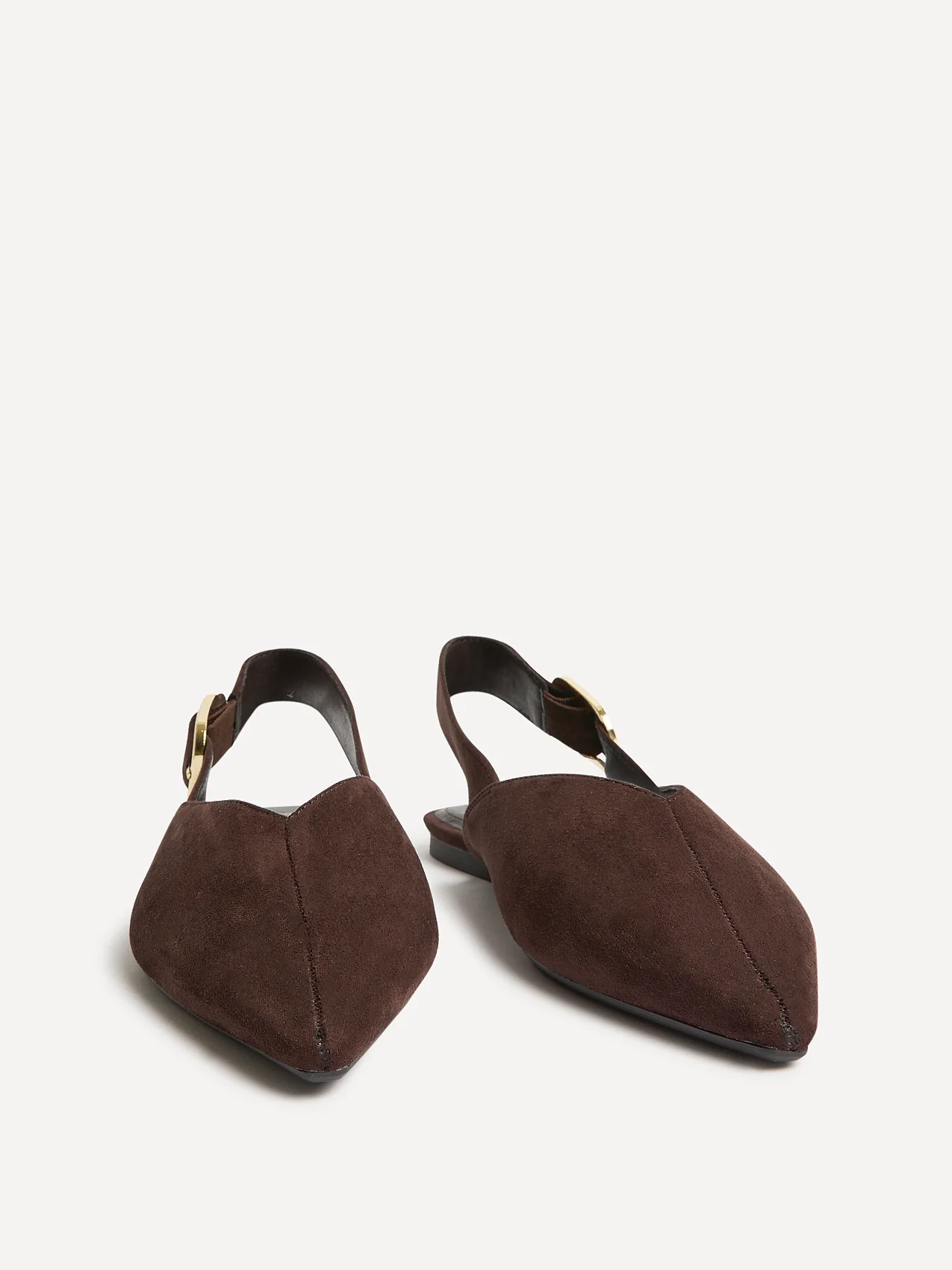 Lorna Brown Faux Suede Ballet Flats - Image 3