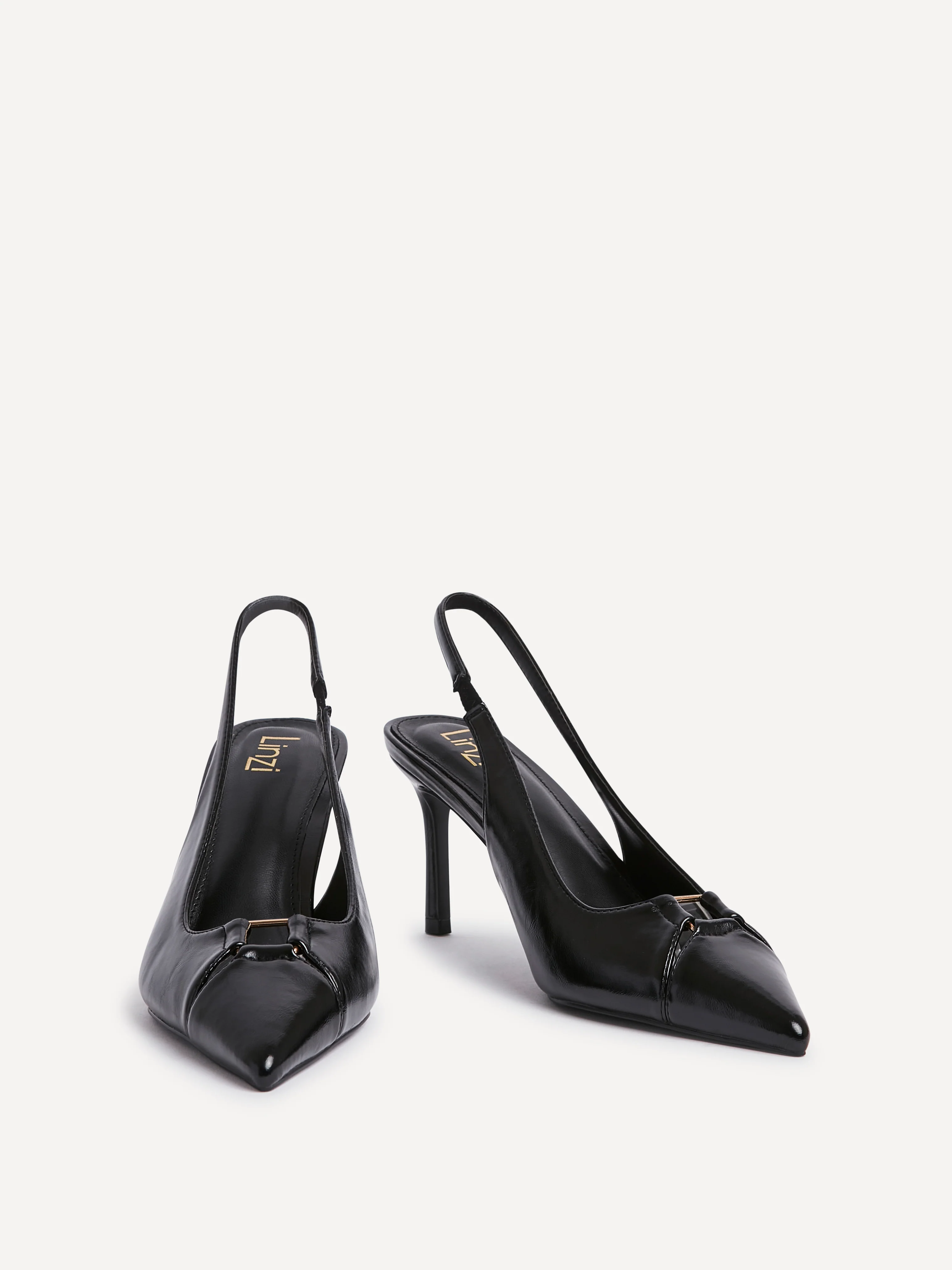 Lowrie Black Faux Leather Court Heels - Image 3
