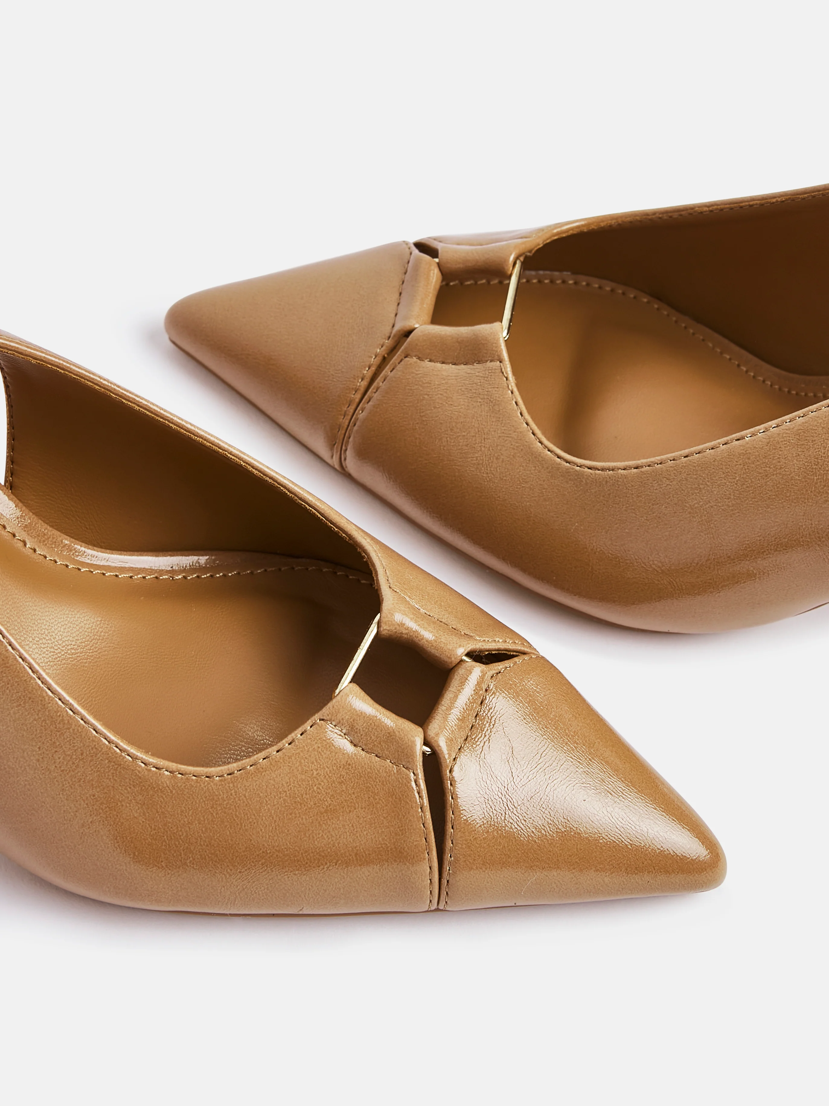 Lowrie Camel Faux Leather Court Heels - Image 5