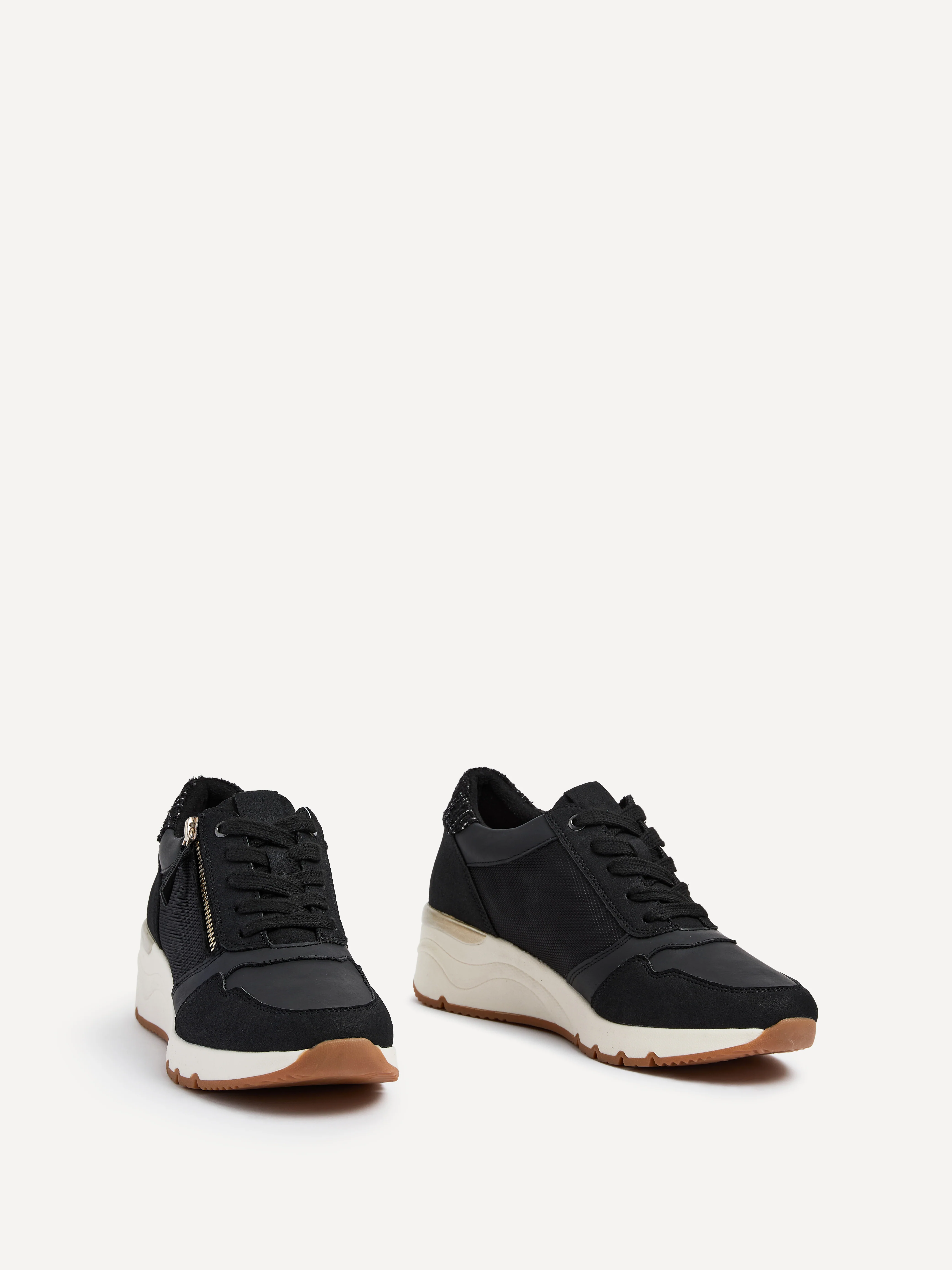 Luca Black Wedge Trainers - Image 3