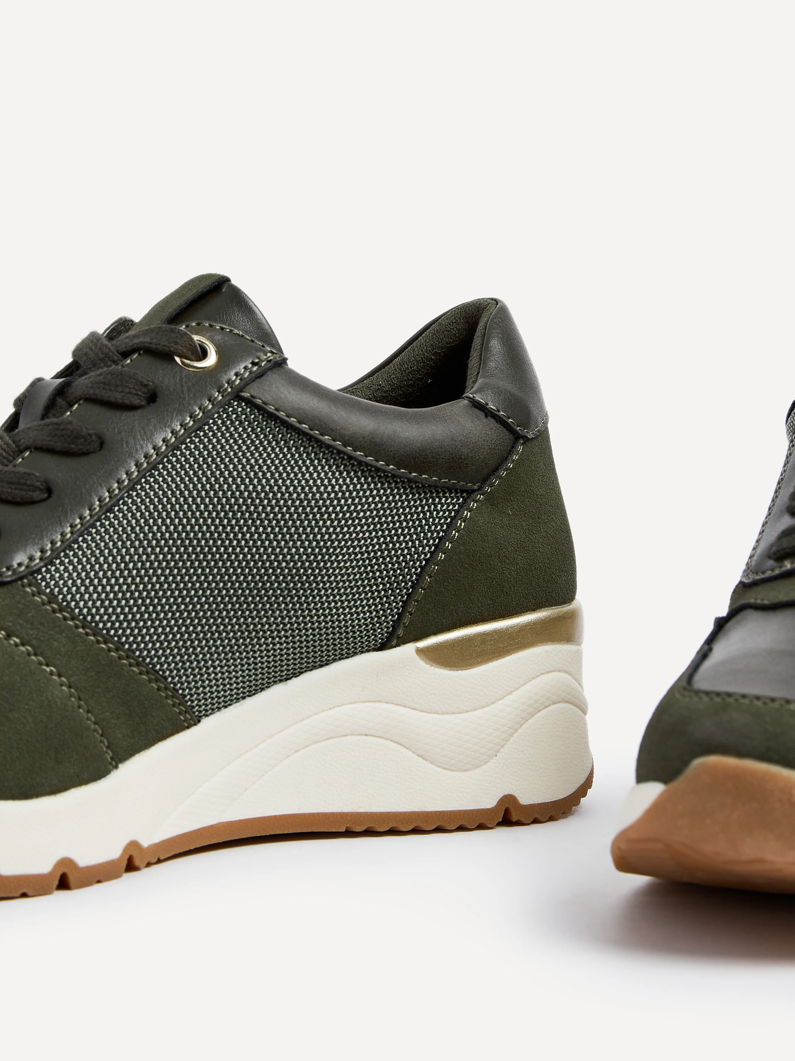 Luca Khaki Wedge Trainers - Image 4