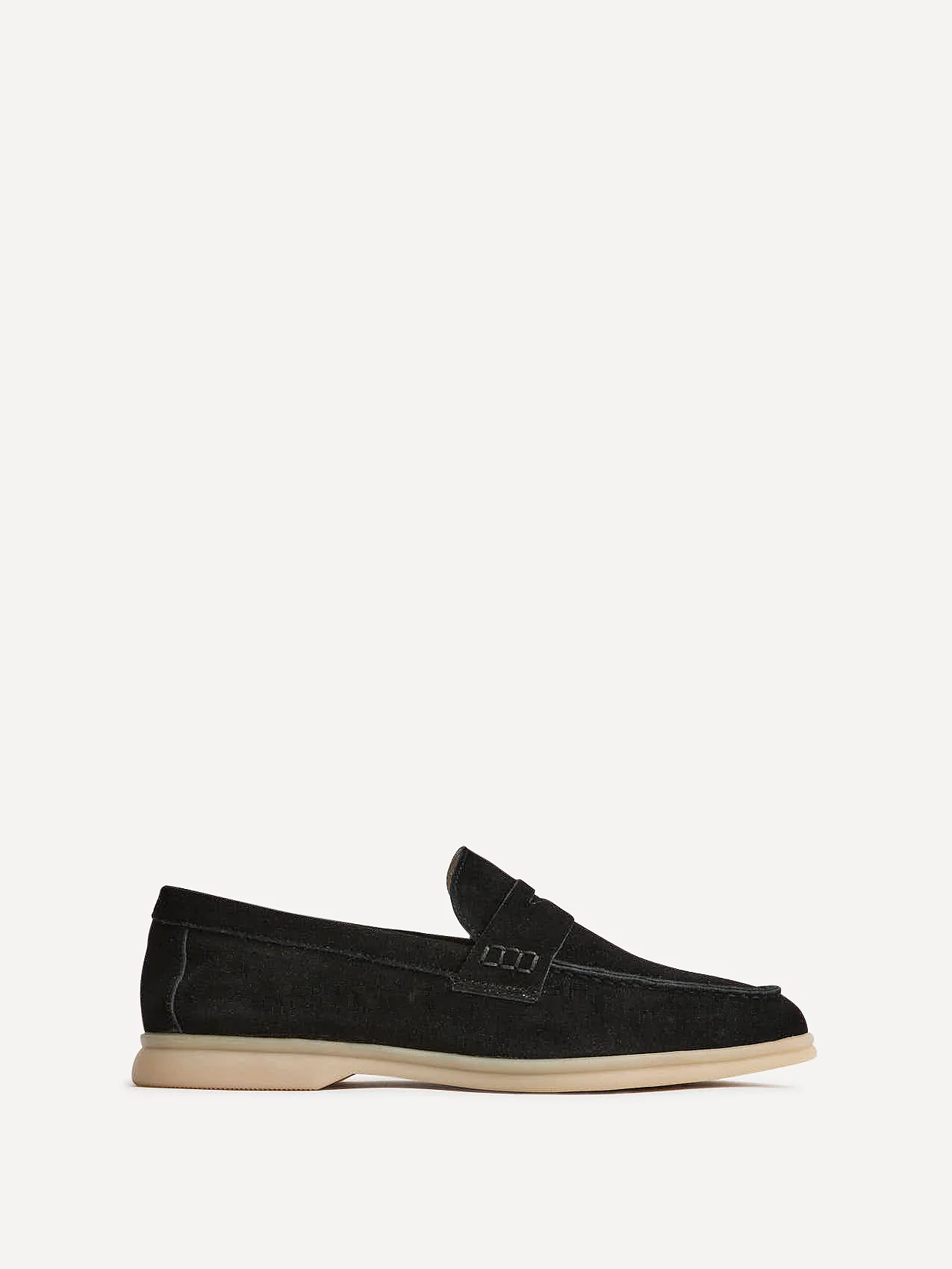 Luciano Mens Black Suede Leather Penny Loafers - Image 2