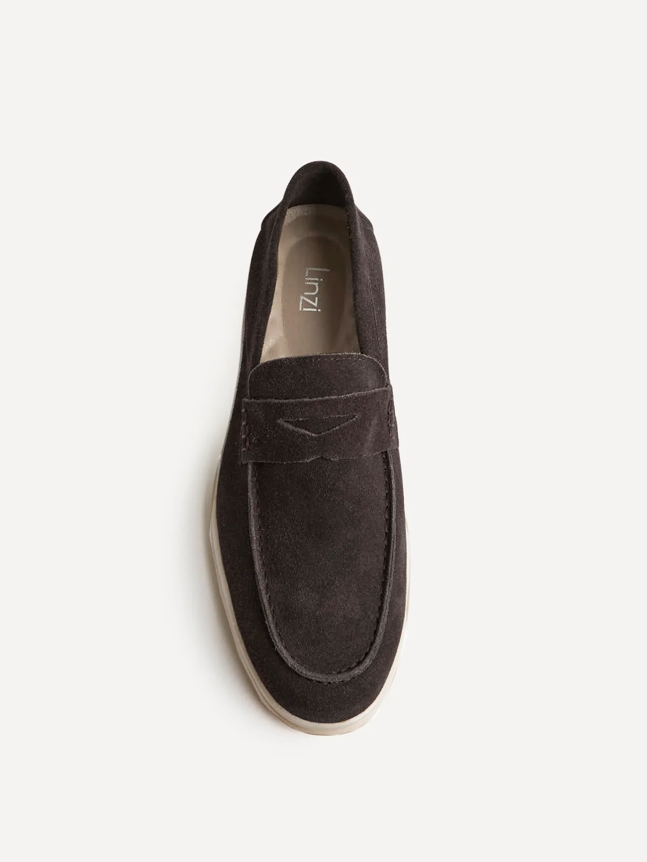Luciano Mens Brown Suede Leather Penny Loafers - Image 4