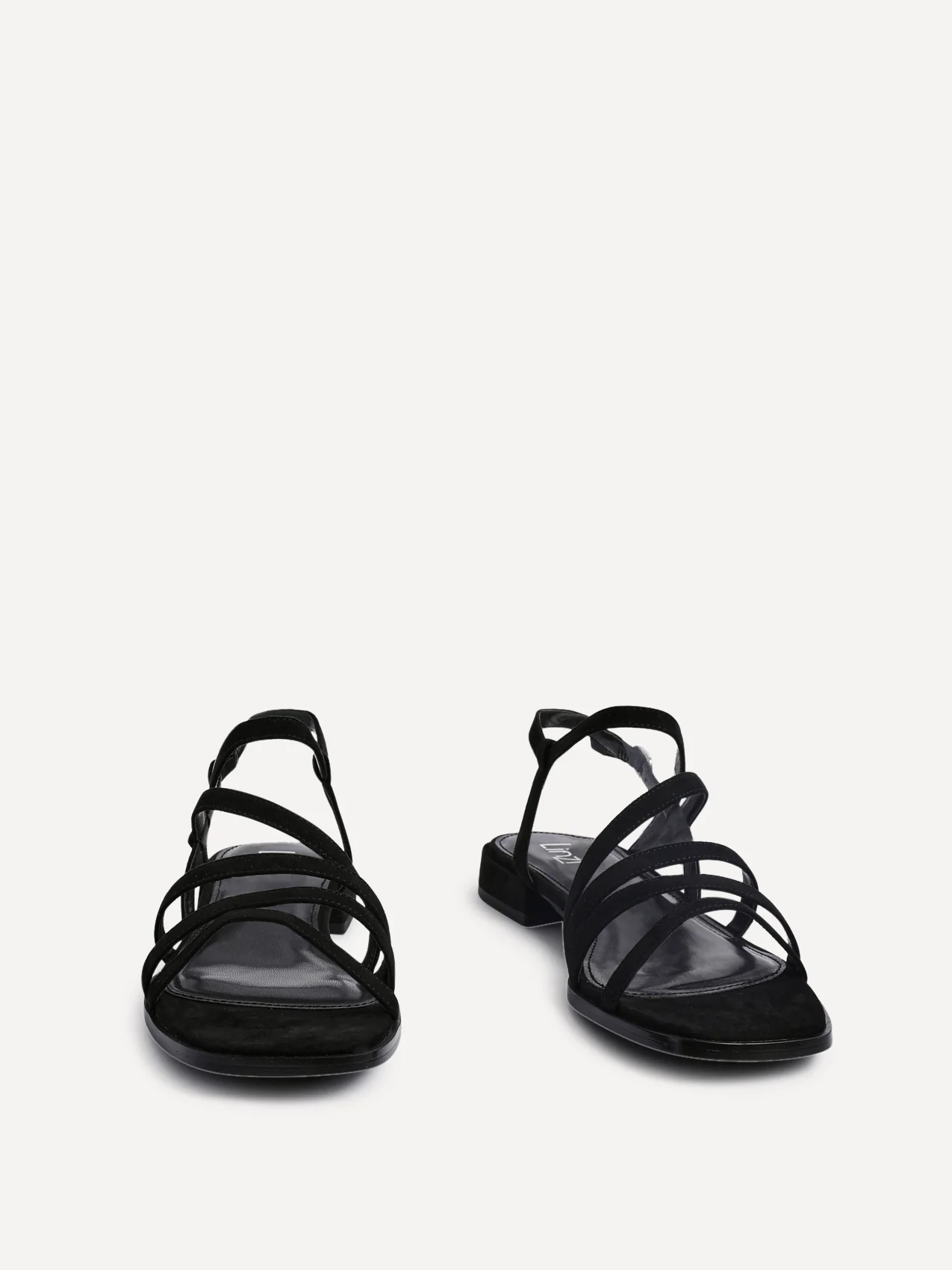 Lucie Black Mini Block Heel Strappy Sandals - Image 2