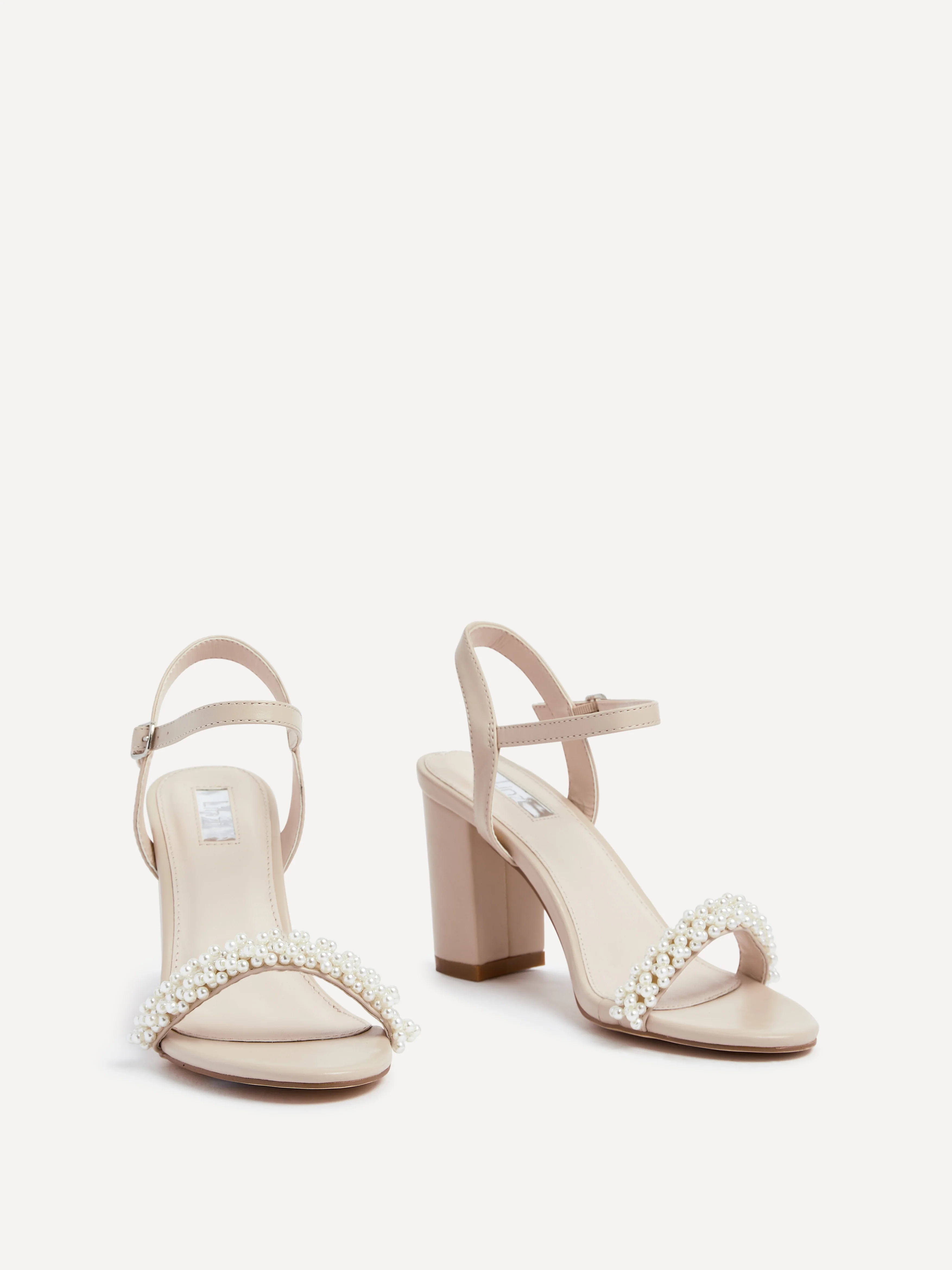Lulu Nude Heels With Pearls - Image 3
