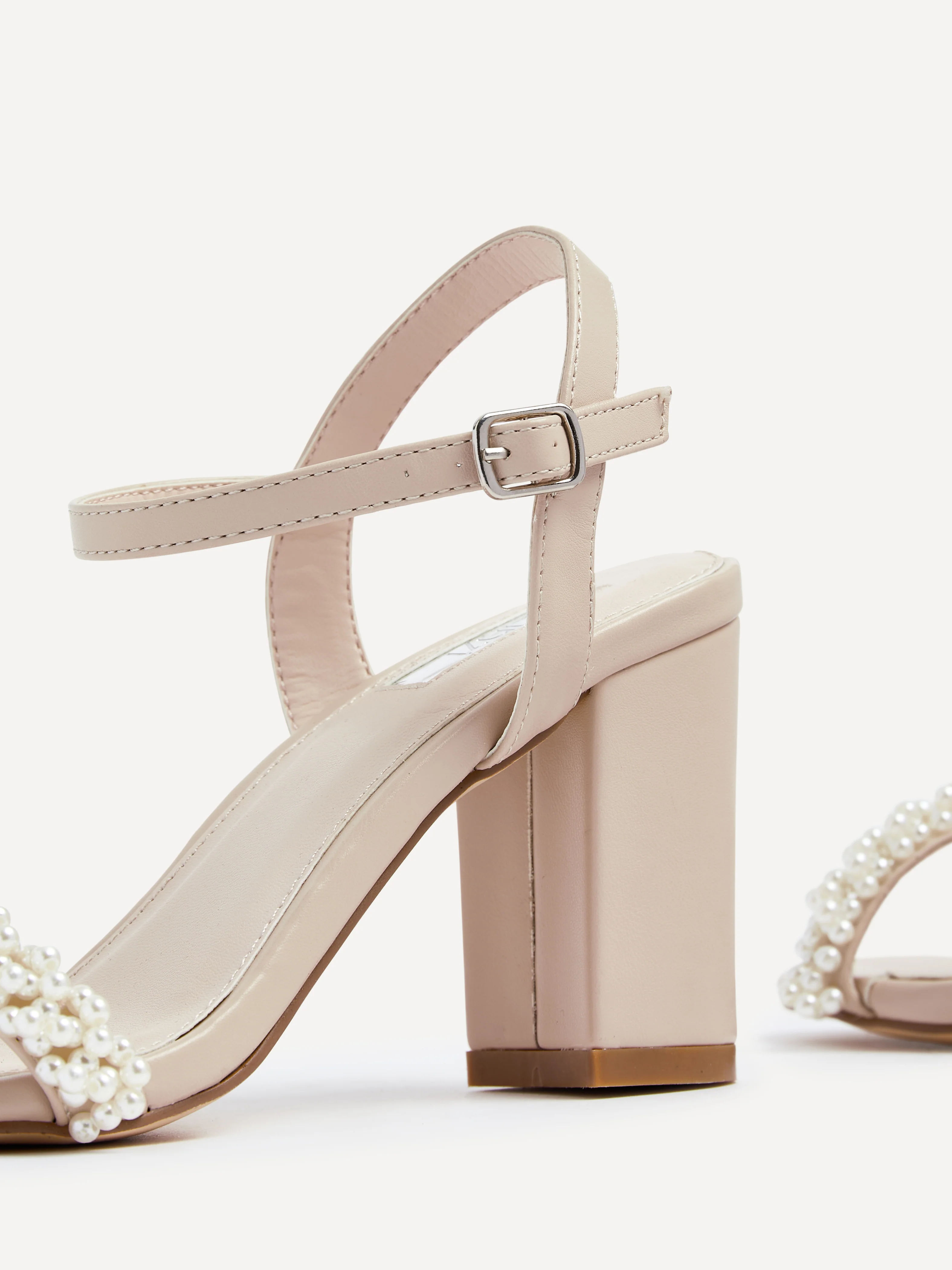 Lulu Nude Heels With Pearls - Image 5