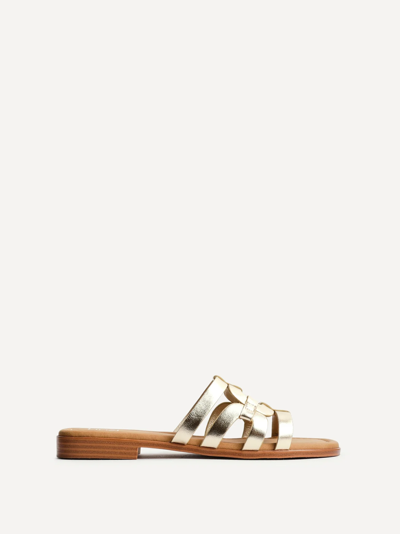 Lupita Gold Linked Flat Slider Sandals - Image 2