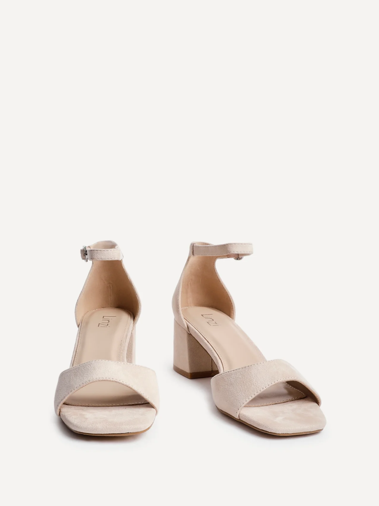 Maddie Nude Faux Suede Block Heels - Image 2