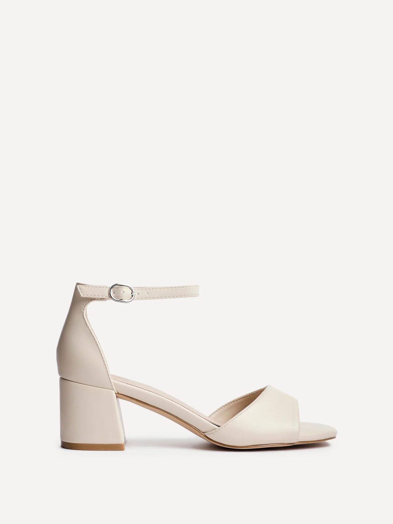 Maddie Nude Faux Leather Block Heels - Image 2
