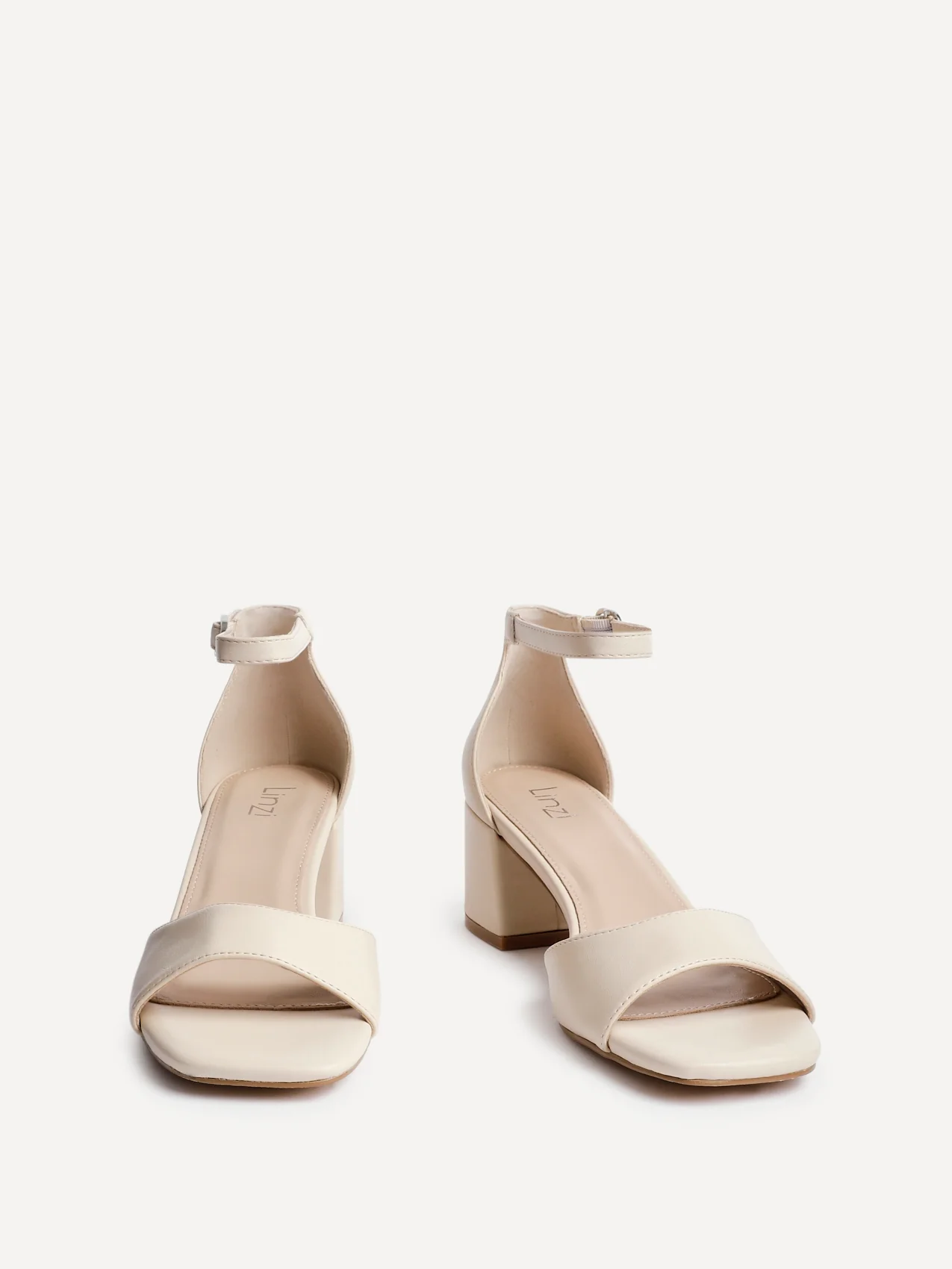 Maddie Nude Faux Leather Block Heels - Image 3