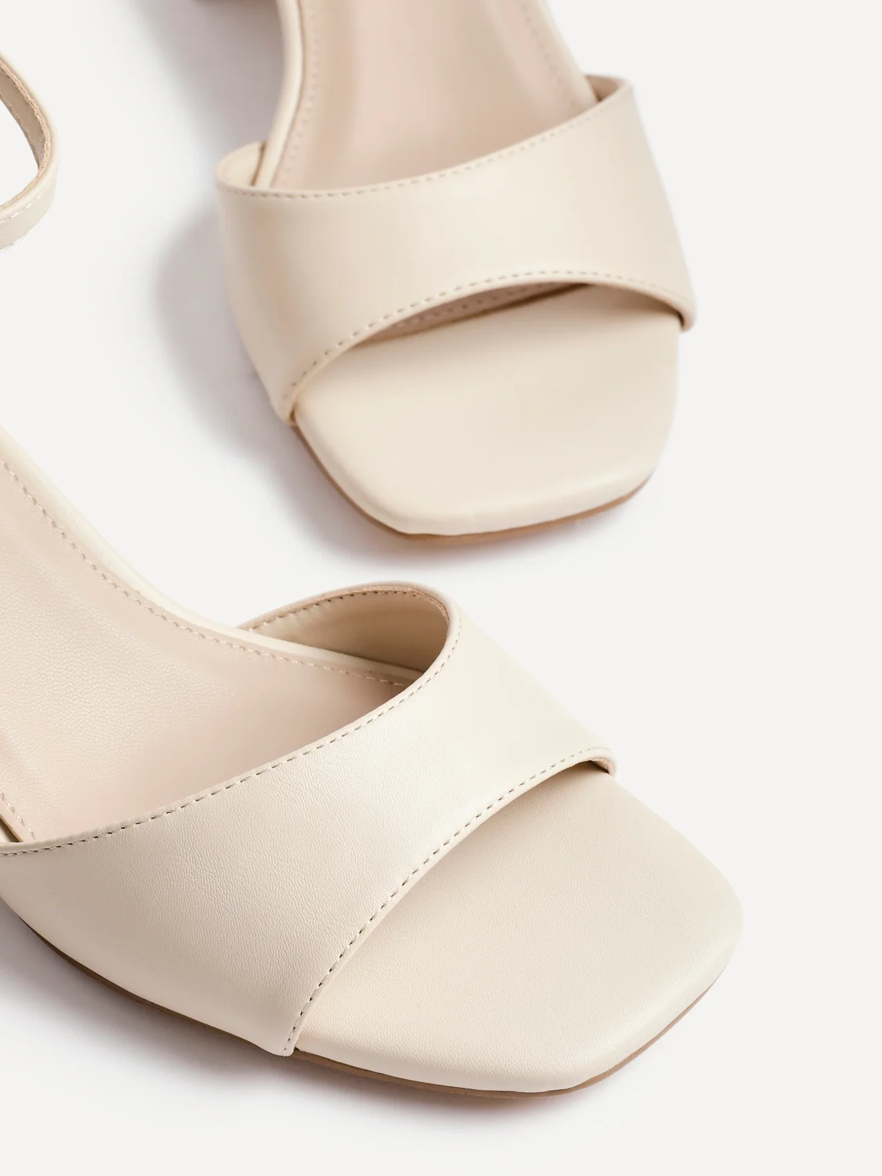Maddie Nude Faux Leather Block Heels - Image 5