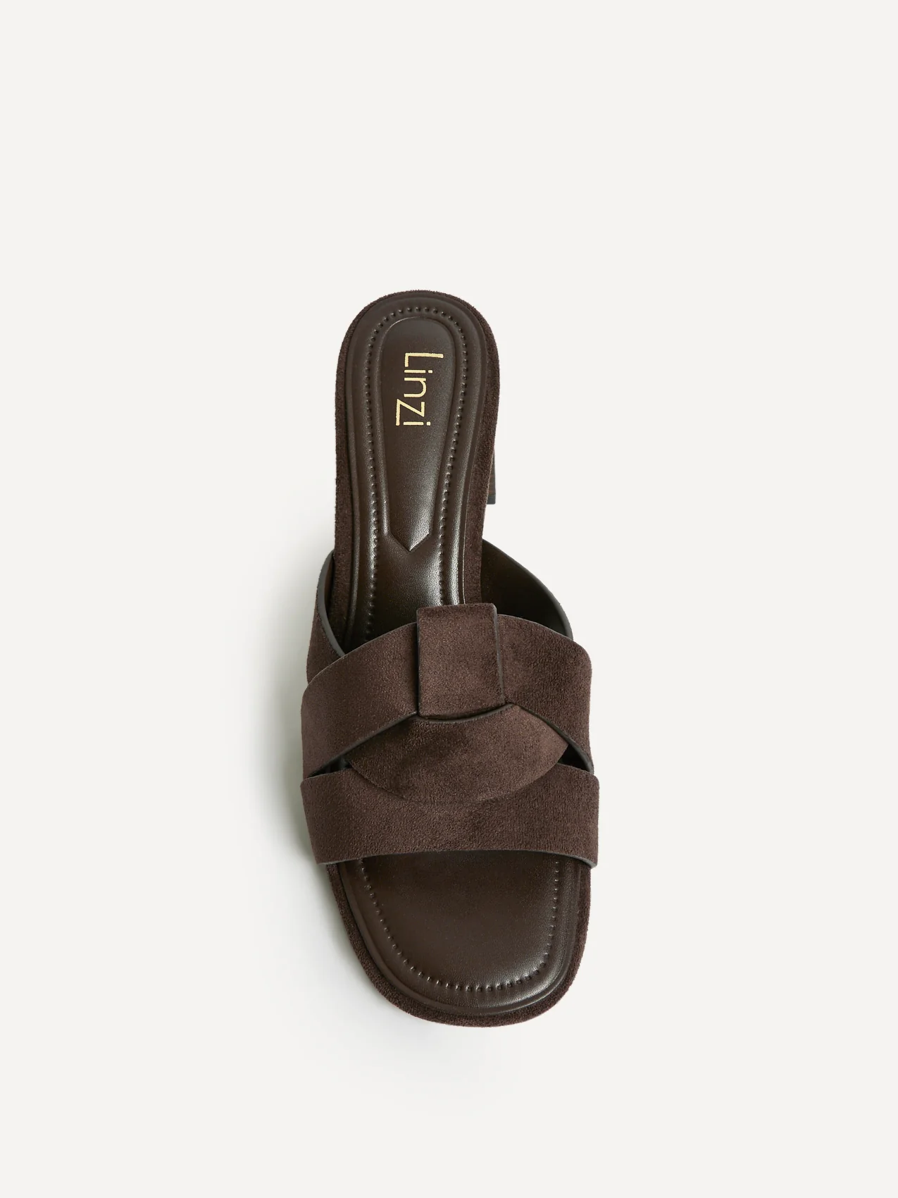 Madrid Brown Faux Suede Mule Heels - Image 4