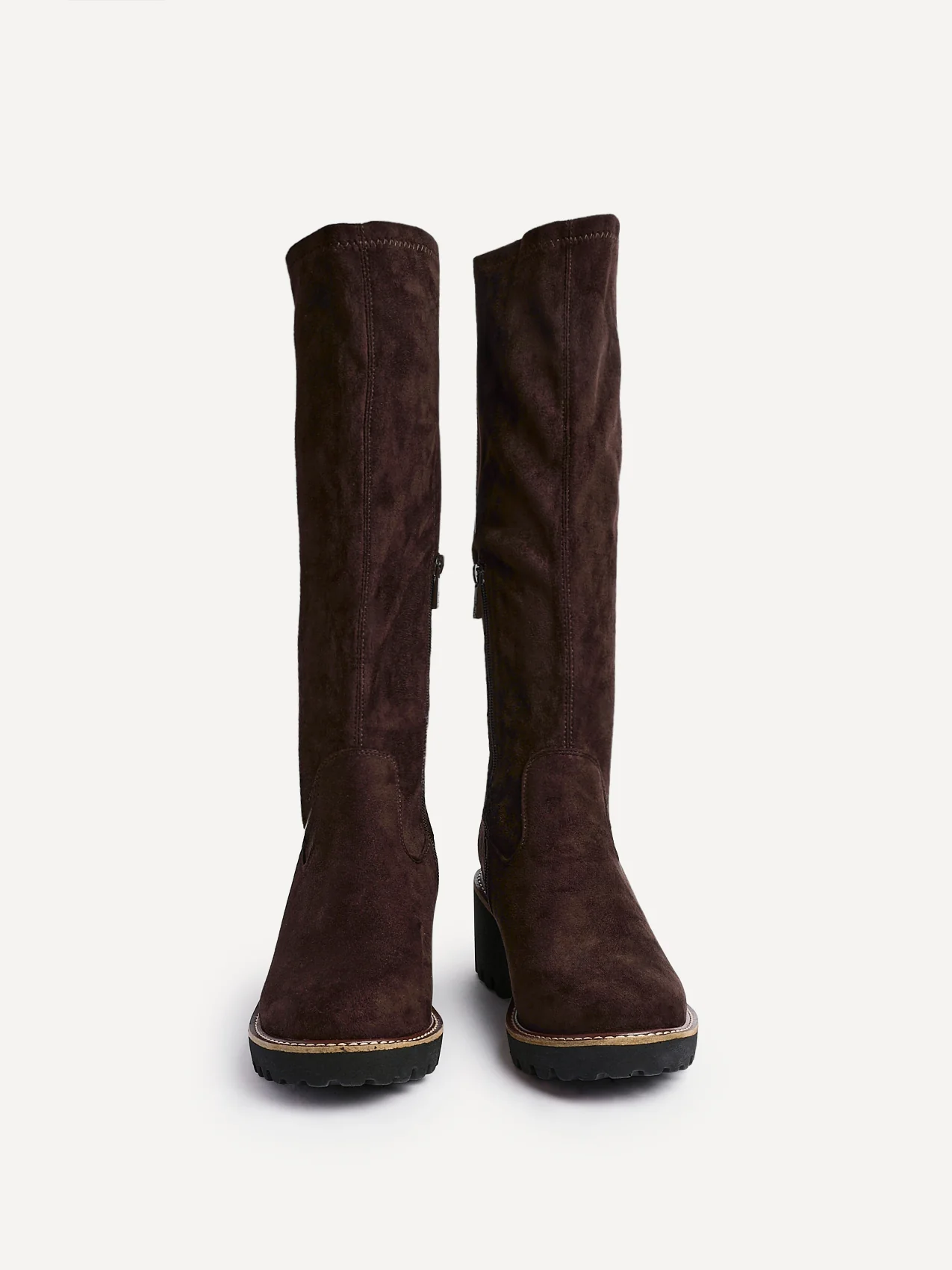 Maintain Wide Fit Brown Faux Suede Long Boots - Image 3