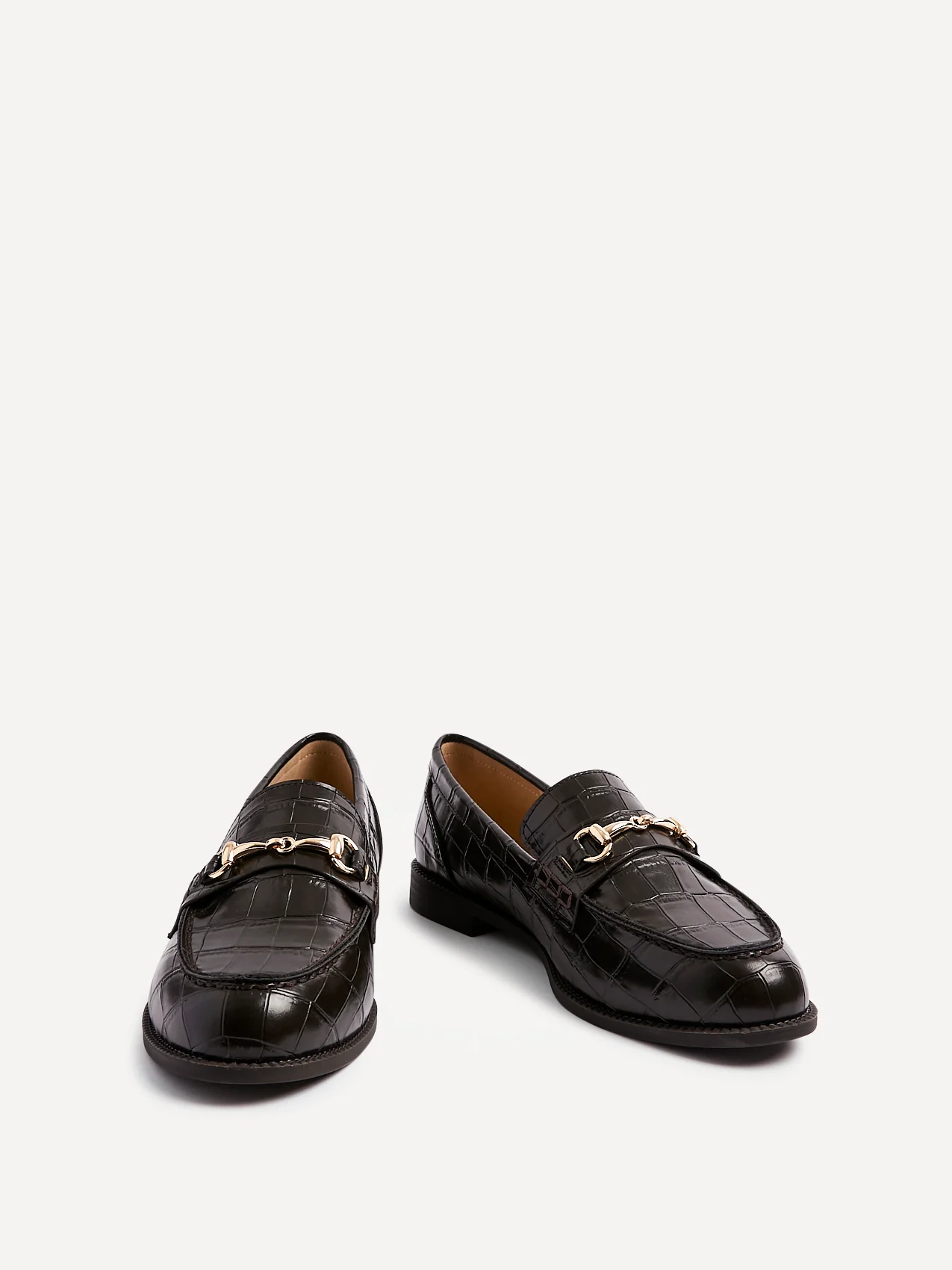 Maison Brown Faux Croc Patent Leather Loafers - Image 3