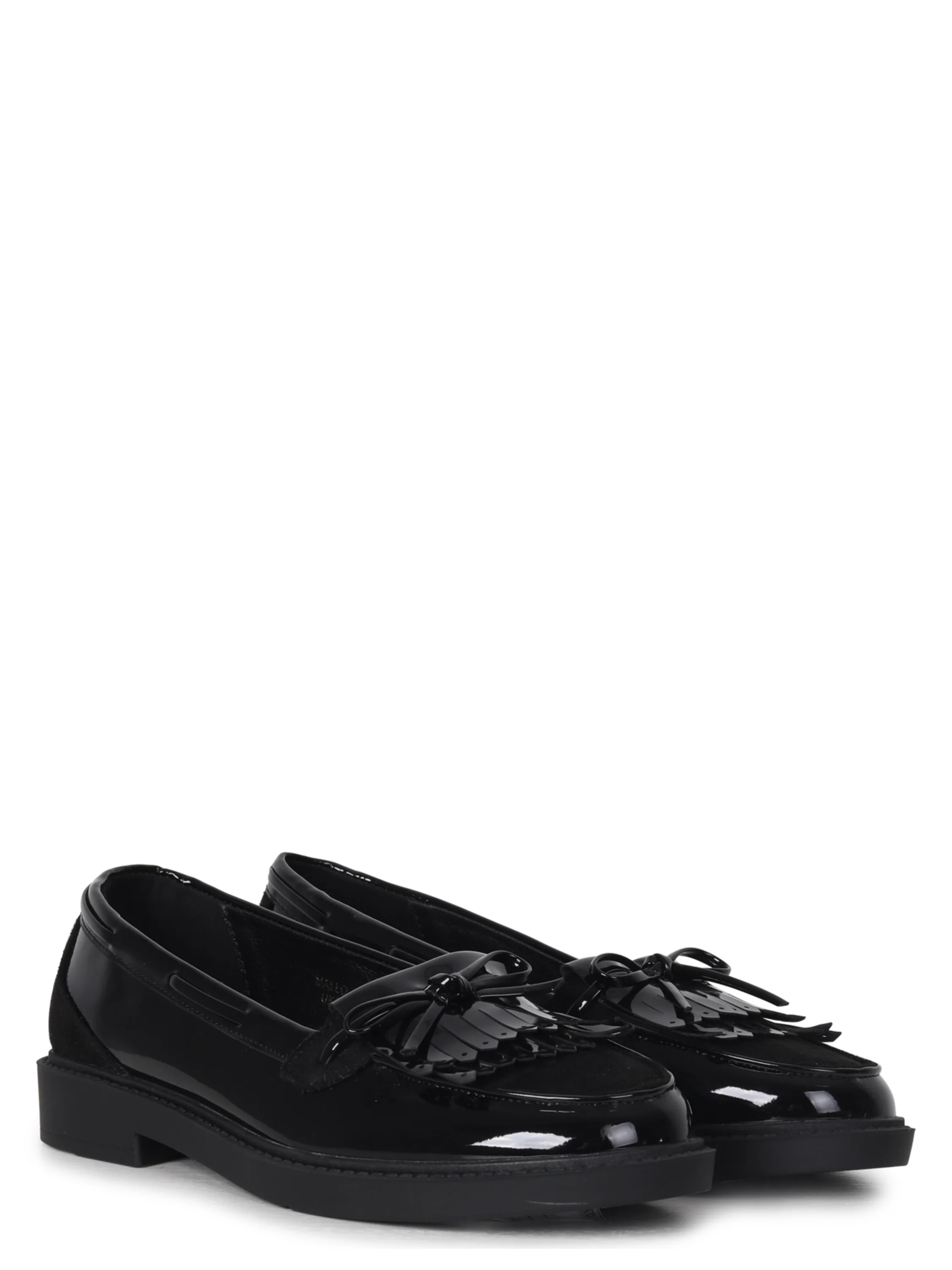 Mallo Black Faux Suede & Leather Loafers - Image 3