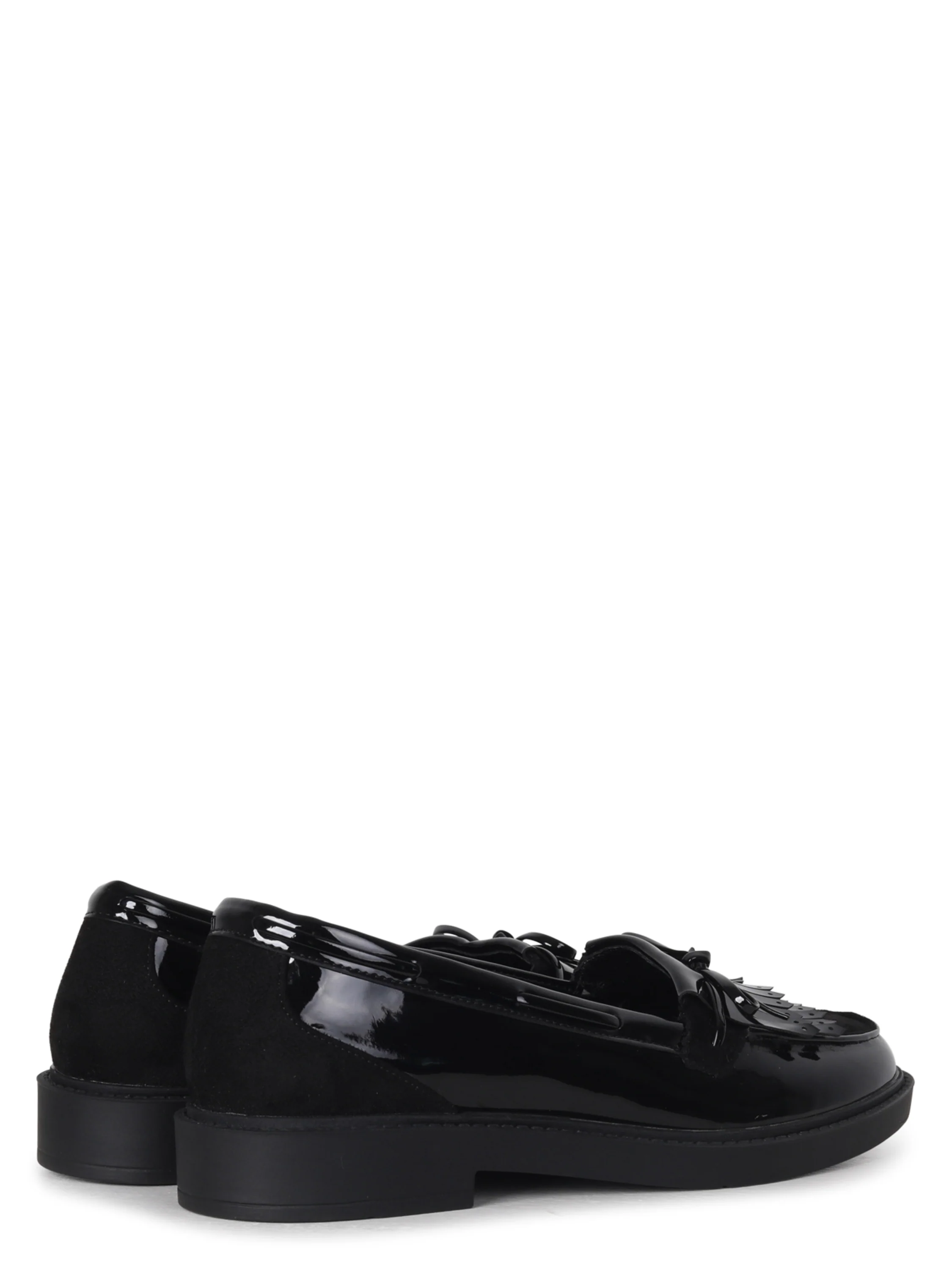 Mallo Black Faux Suede & Leather Loafers - Image 4