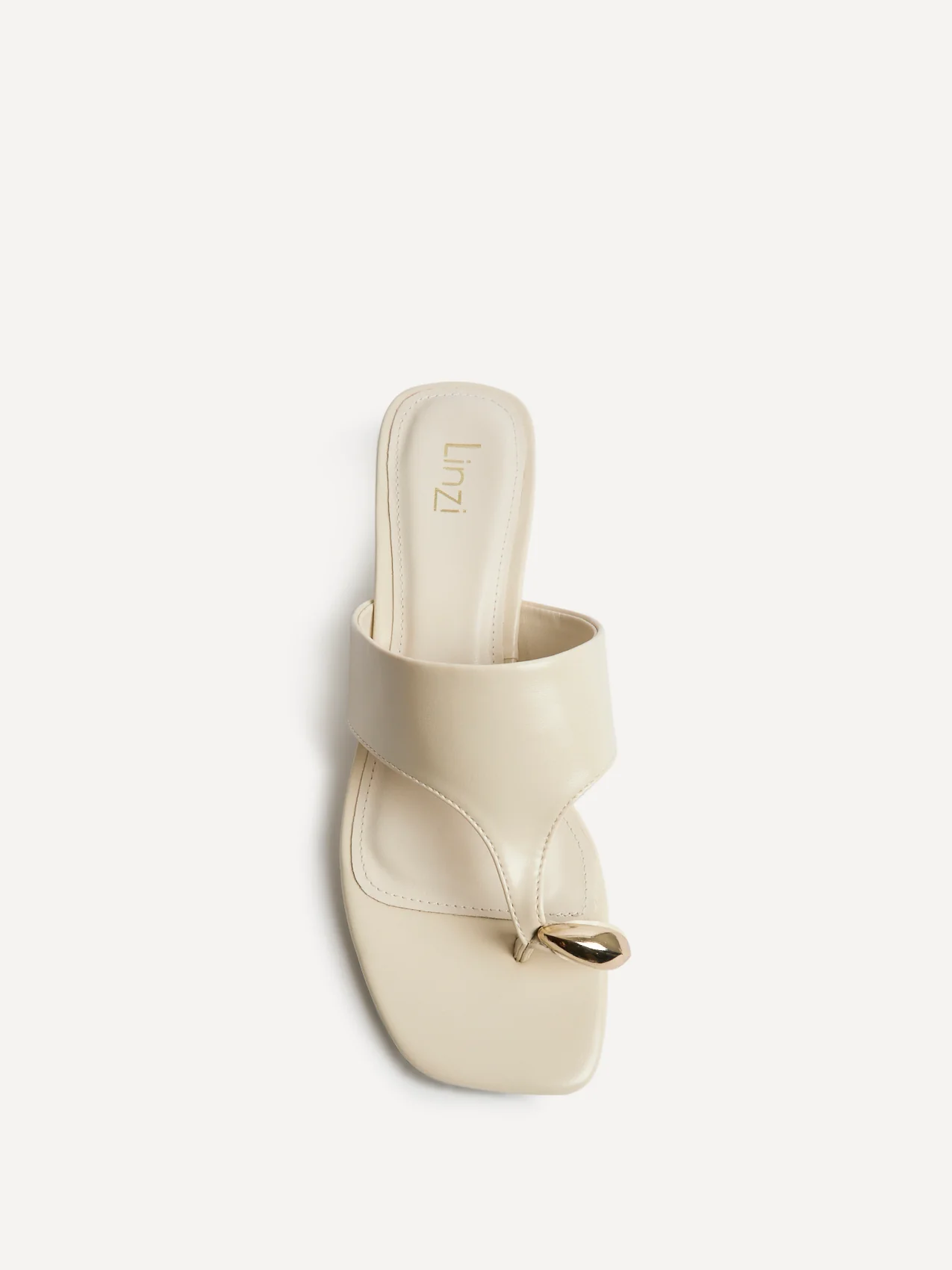 Manhattan Ivory Faux Leather Mule Heels - Image 4