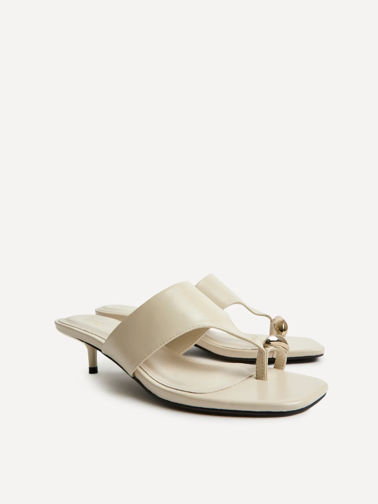 Manhattan Ivory Faux Leather Mule Heels - Image 5