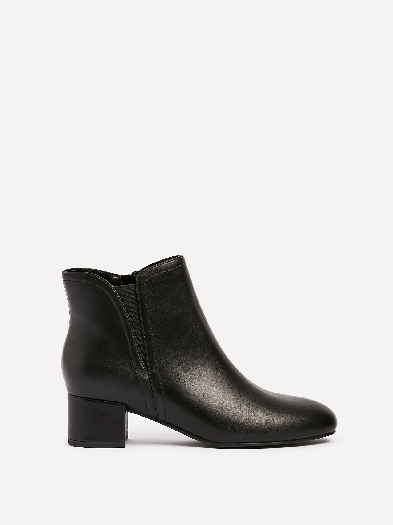 Manor Black Faux Leather Heeled Ankle Boots - Image 2
