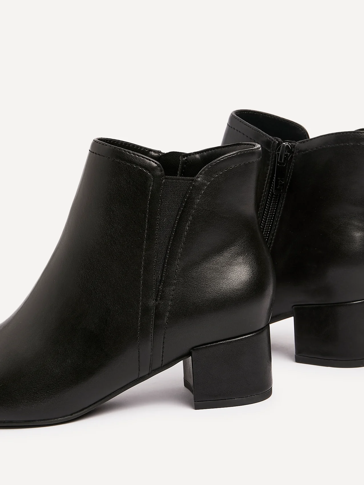 Manor Black Faux Leather Heeled Ankle Boots - Image 4