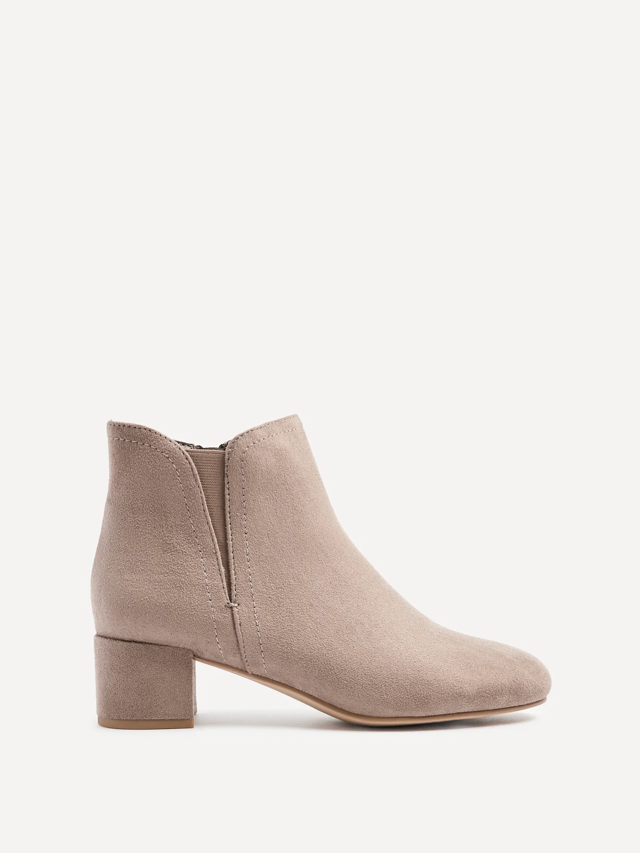 Manor Mocha Faux Suede Heeled Ankle Boots - Image 2