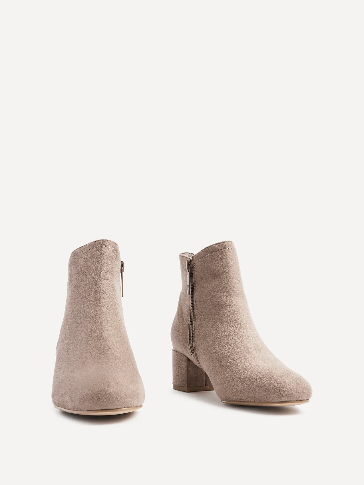 Manor Mocha Faux Suede Heeled Ankle Boots - Image 3