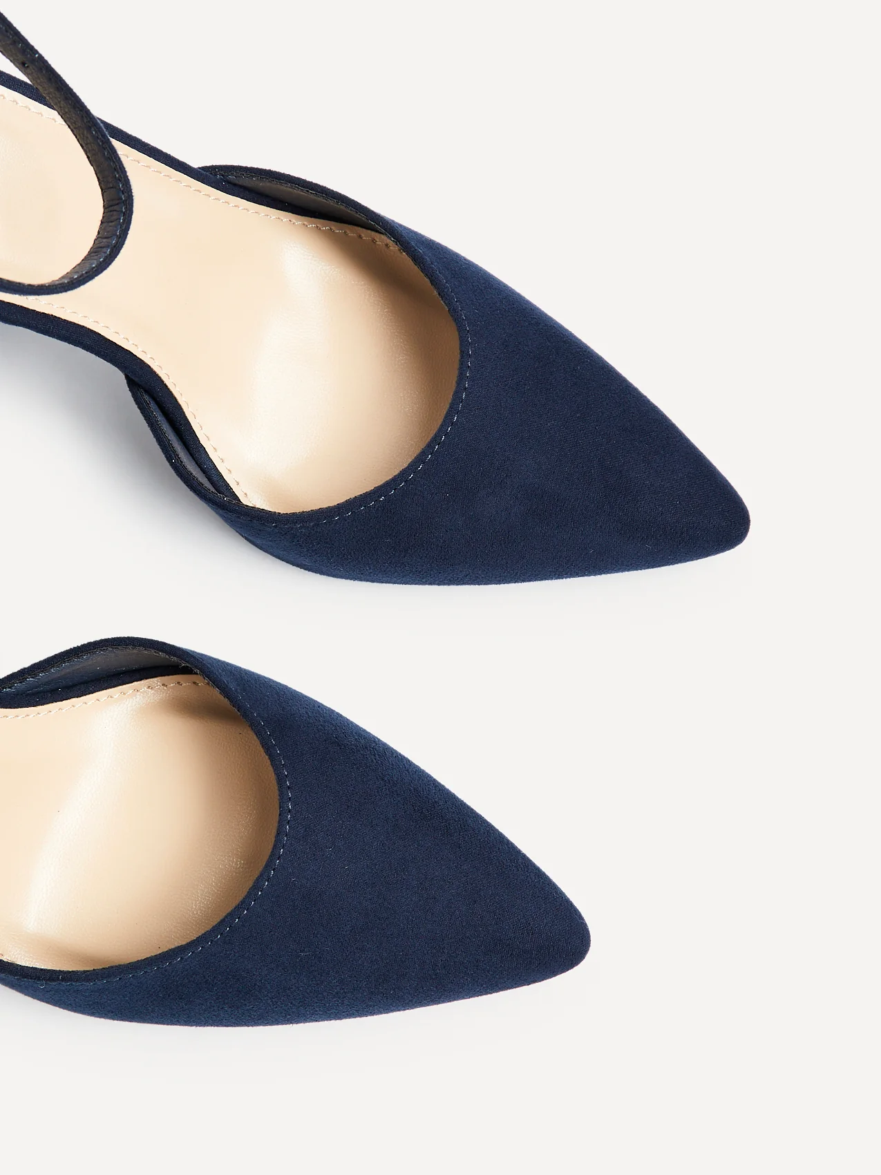 Mara Navy Faux Suede Block Court Heels - Image 4