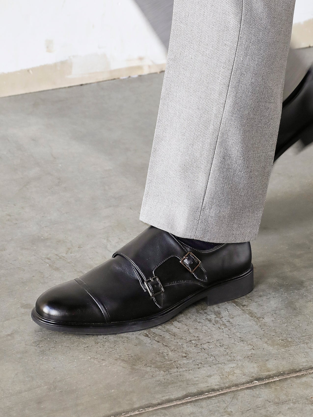 Marcello Mens Black Faux Leather Shoes - Image 6