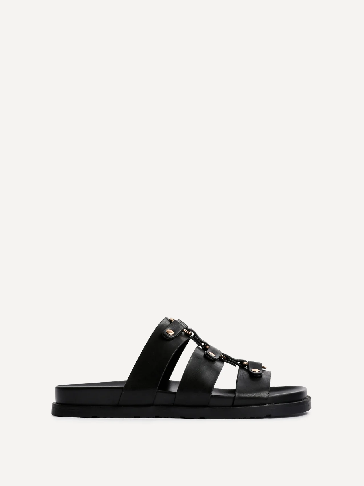 Marcia Black Studded Gladiator Slip-On Sandals - Image 2
