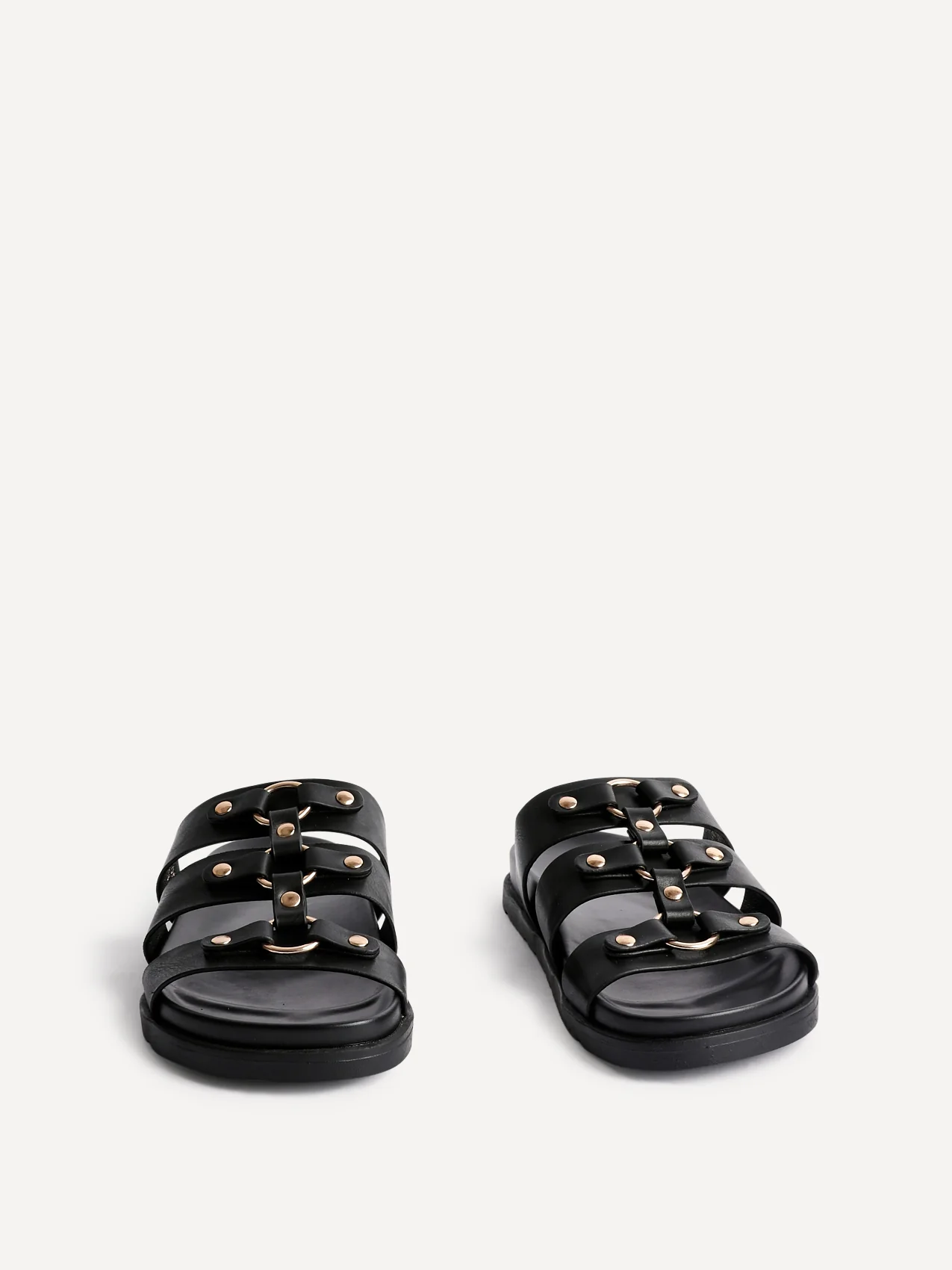 Marcia Black Studded Gladiator Slip-On Sandals - Image 3