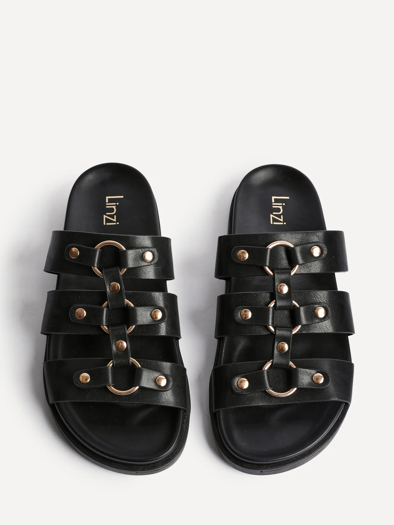 Marcia Black Studded Gladiator Slip-On Sandals - Image 5
