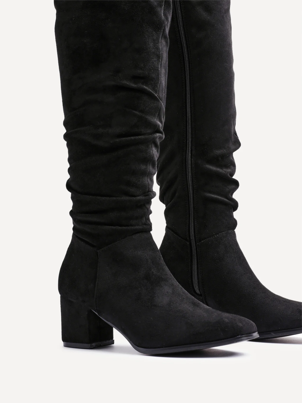 Margot Black Long Heeled Boots - Image 4