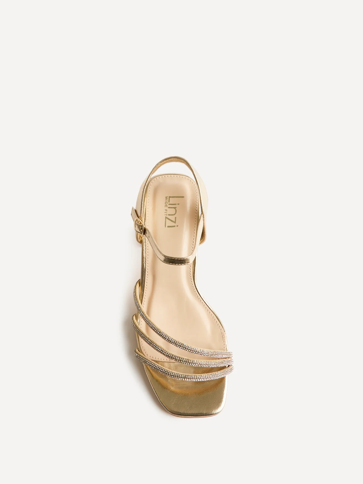 Mariah Wide Fit Gold Diamante Heels - Image 4