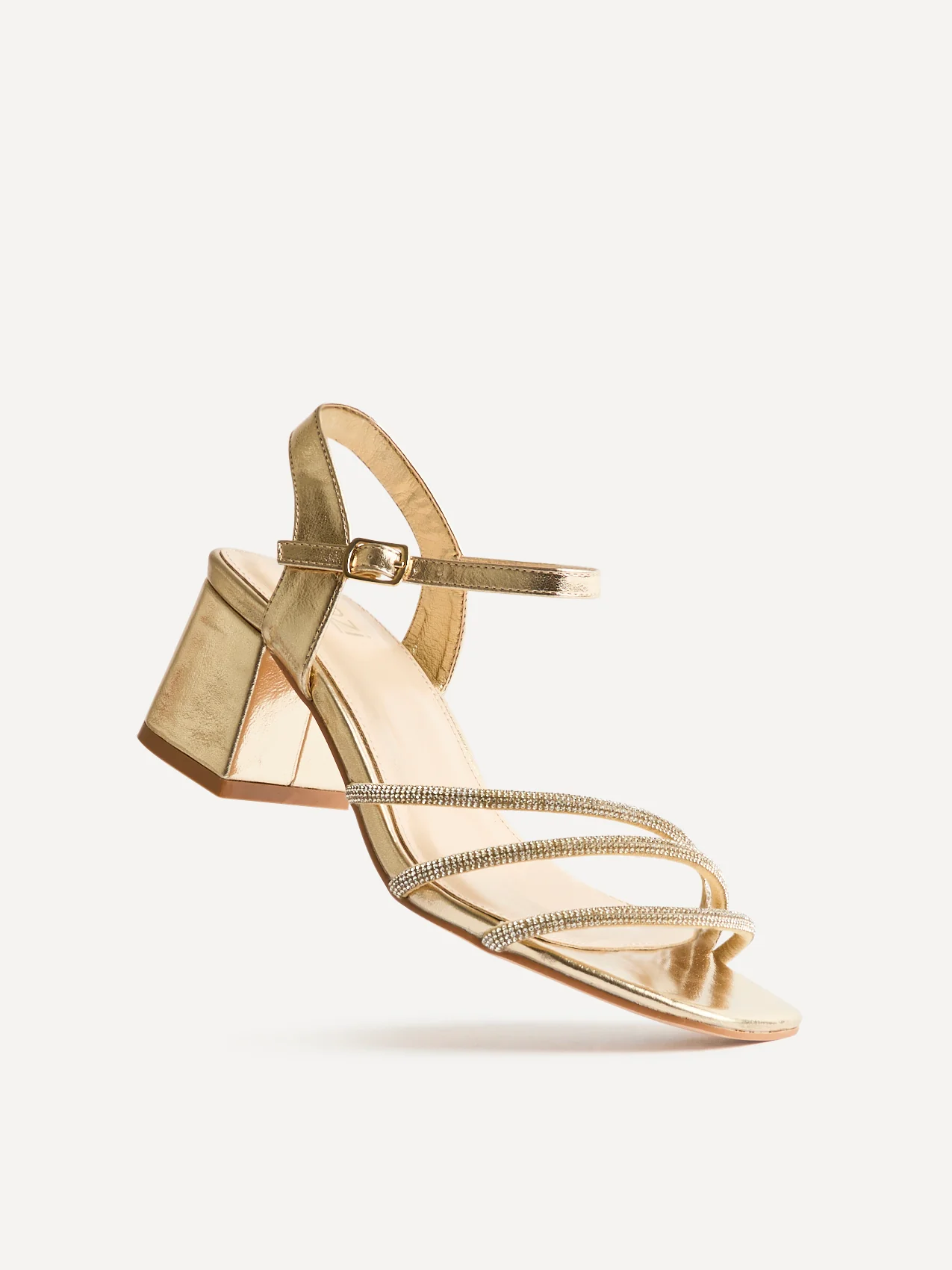 Mariah Wide Fit Gold Diamante Heels - Image 5