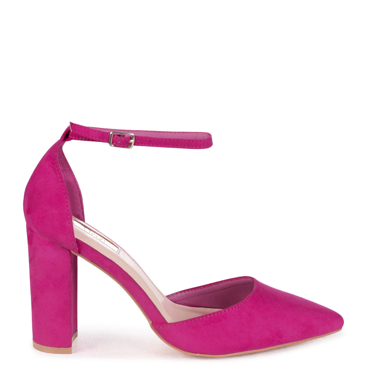 Marlie Pink Faux Suede Court Heels - Image 3