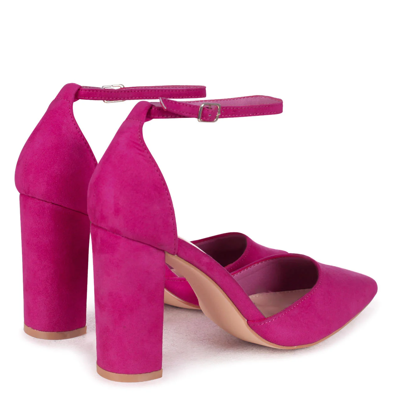 Marlie Pink Faux Suede Court Heels - Image 5
