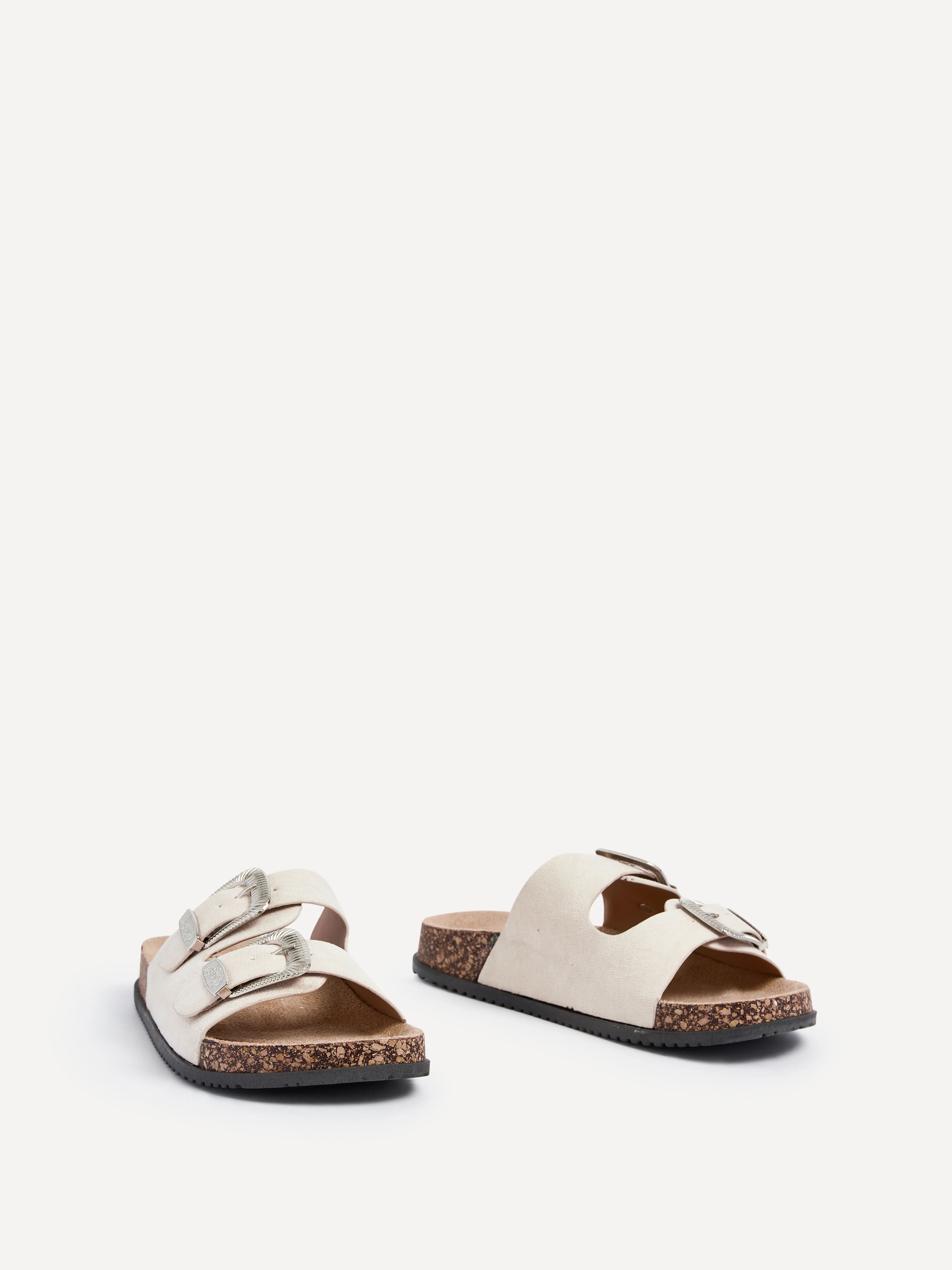 Marlow Beige Western Buckle Sandals - Image 3