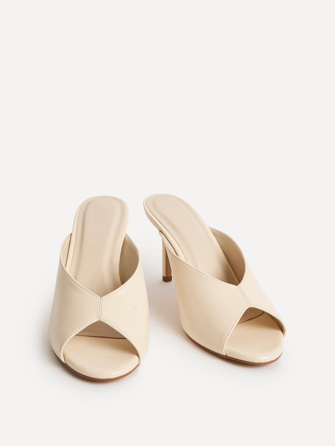 Marseille Ivory Peep Toe Mule Heels - Image 3