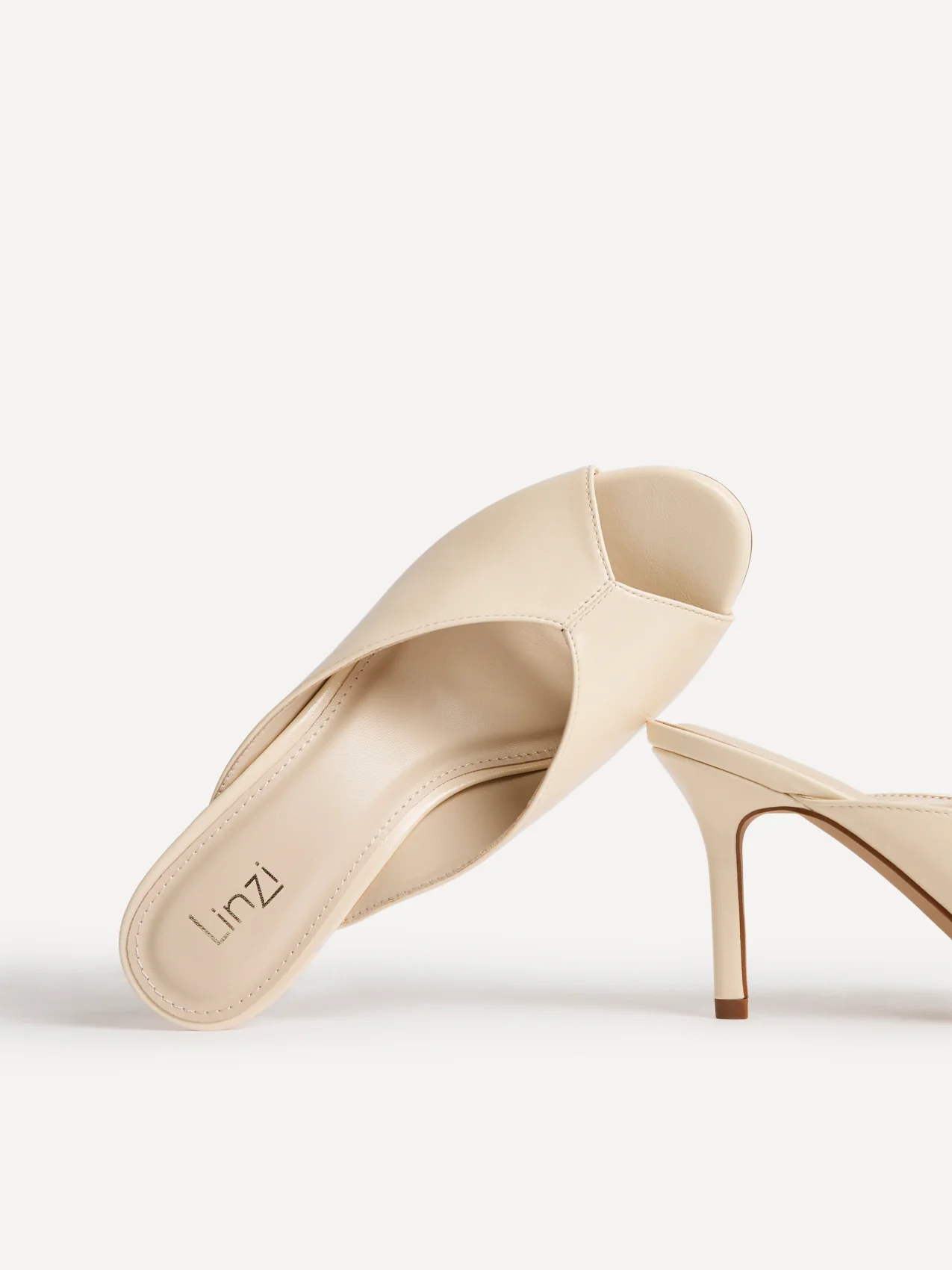 Marseille Ivory Peep Toe Mule Heels - Image 5