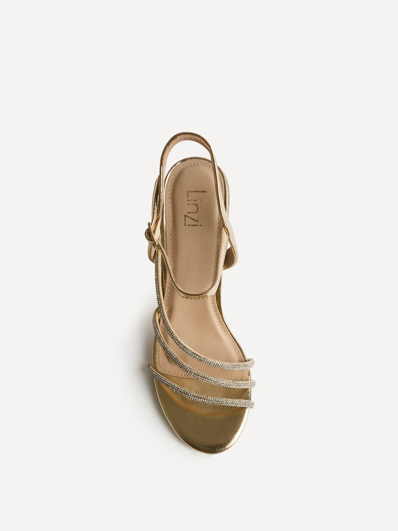 Matilda Gold Diamante Block Heels - Image 4