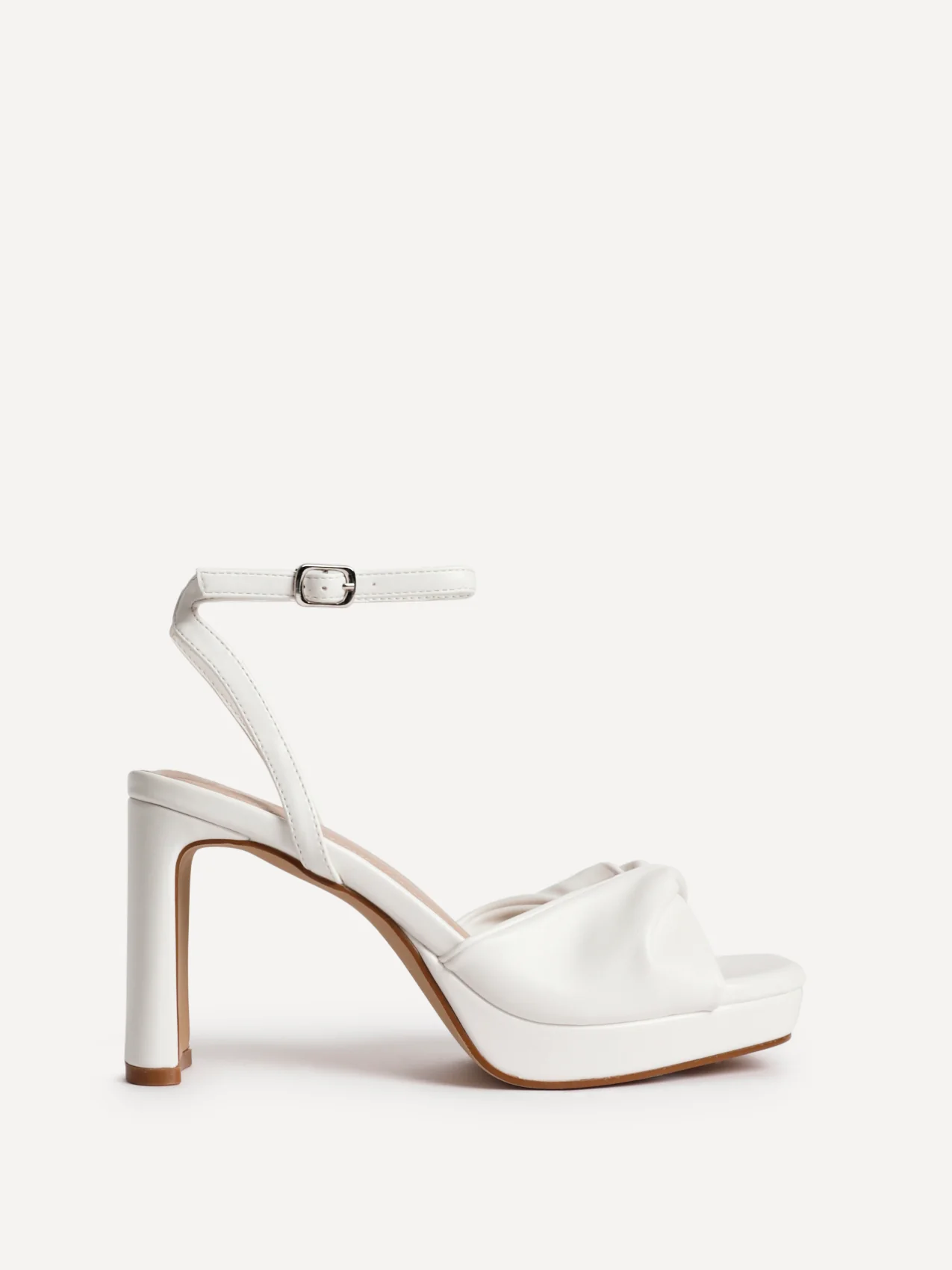 Mavie White Platform Heeled Sandals - Image 2