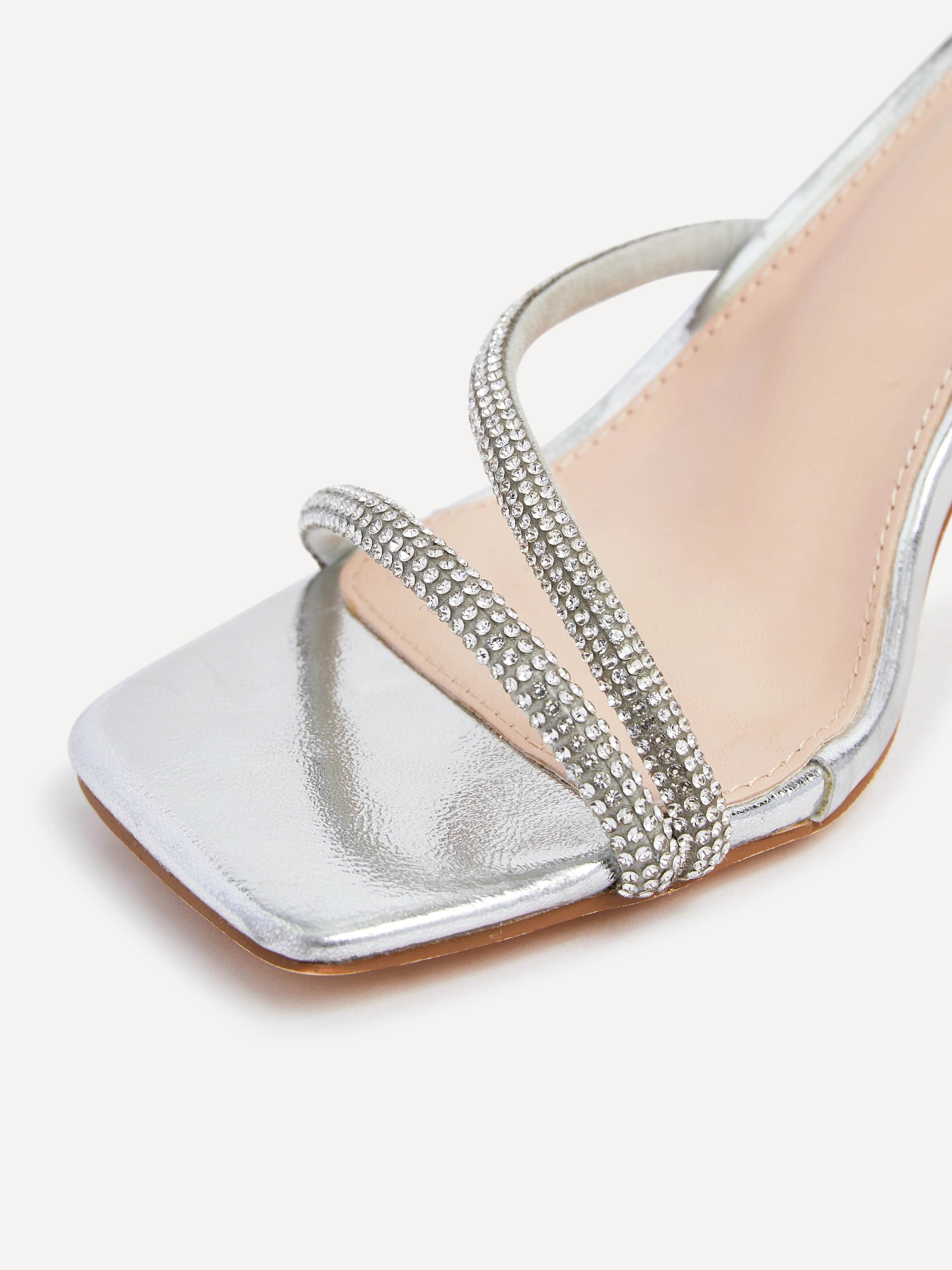 Mayfair Silver Diamante Heeled Sandals - Image 4