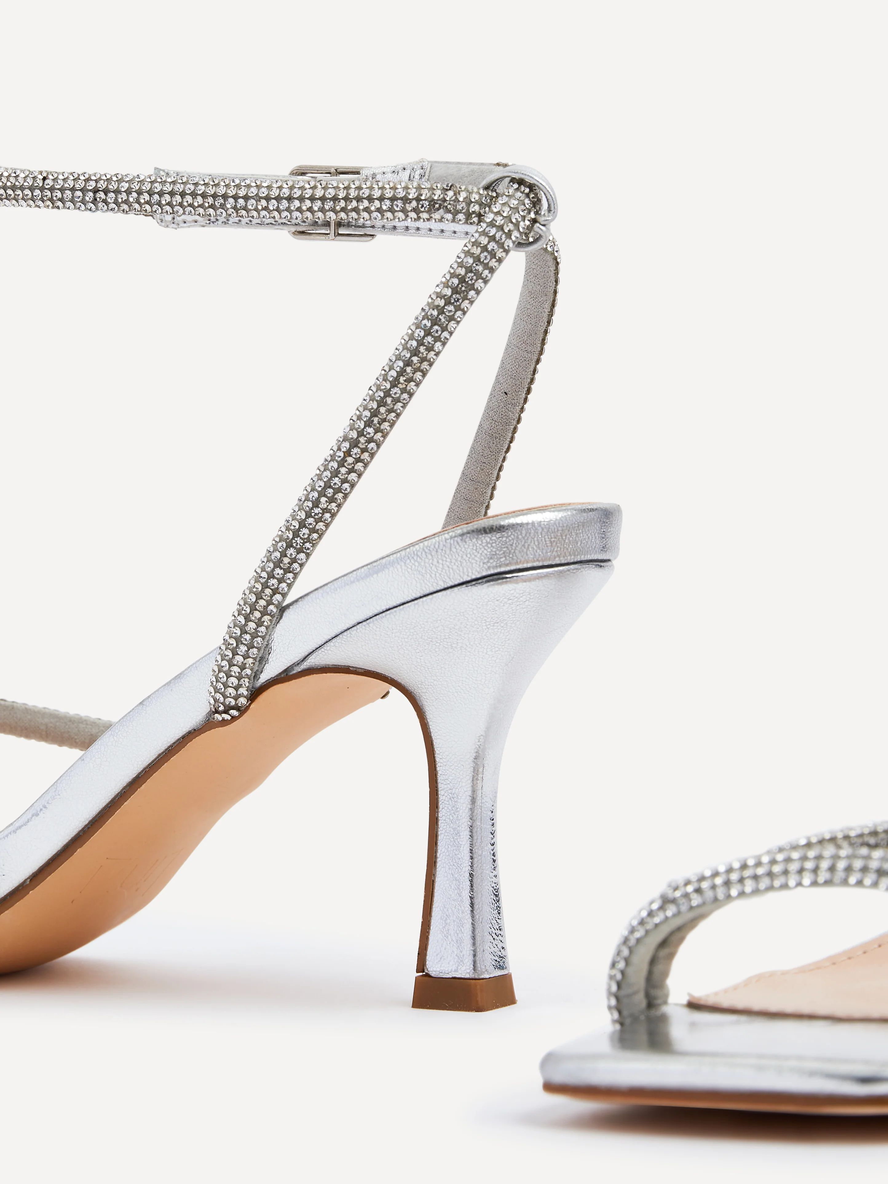 Mayfair Silver Diamante Heeled Sandals - Image 5