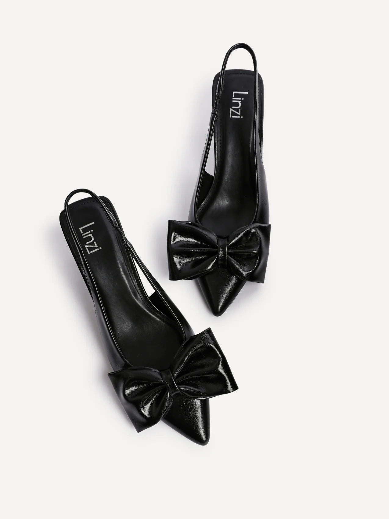 Merlot Black Bow Court Heels - Image 6