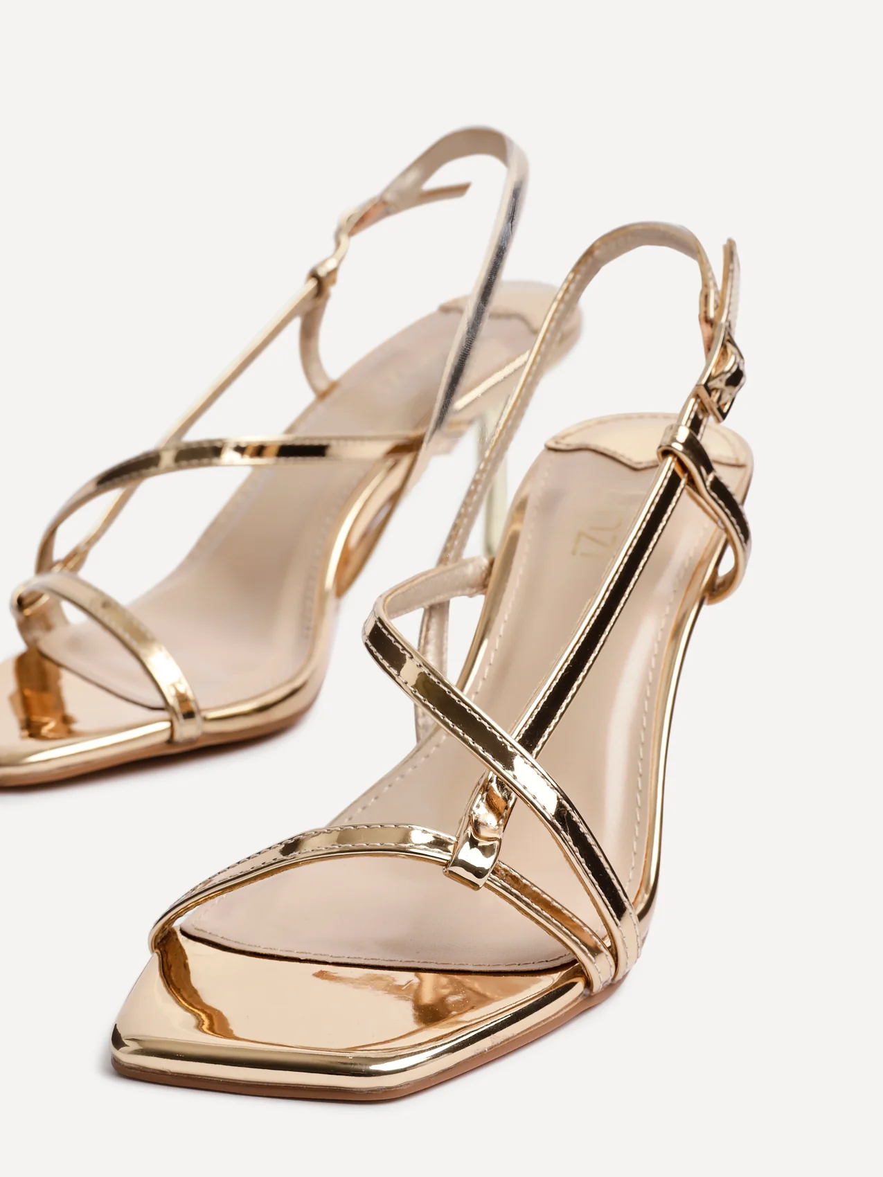 Midnight Gold Chrome Heeled Sandals - Image 4