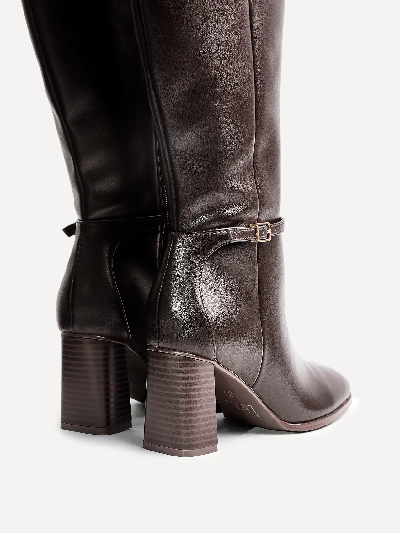 Midtown Brown Long Heeled Boots - Image 4