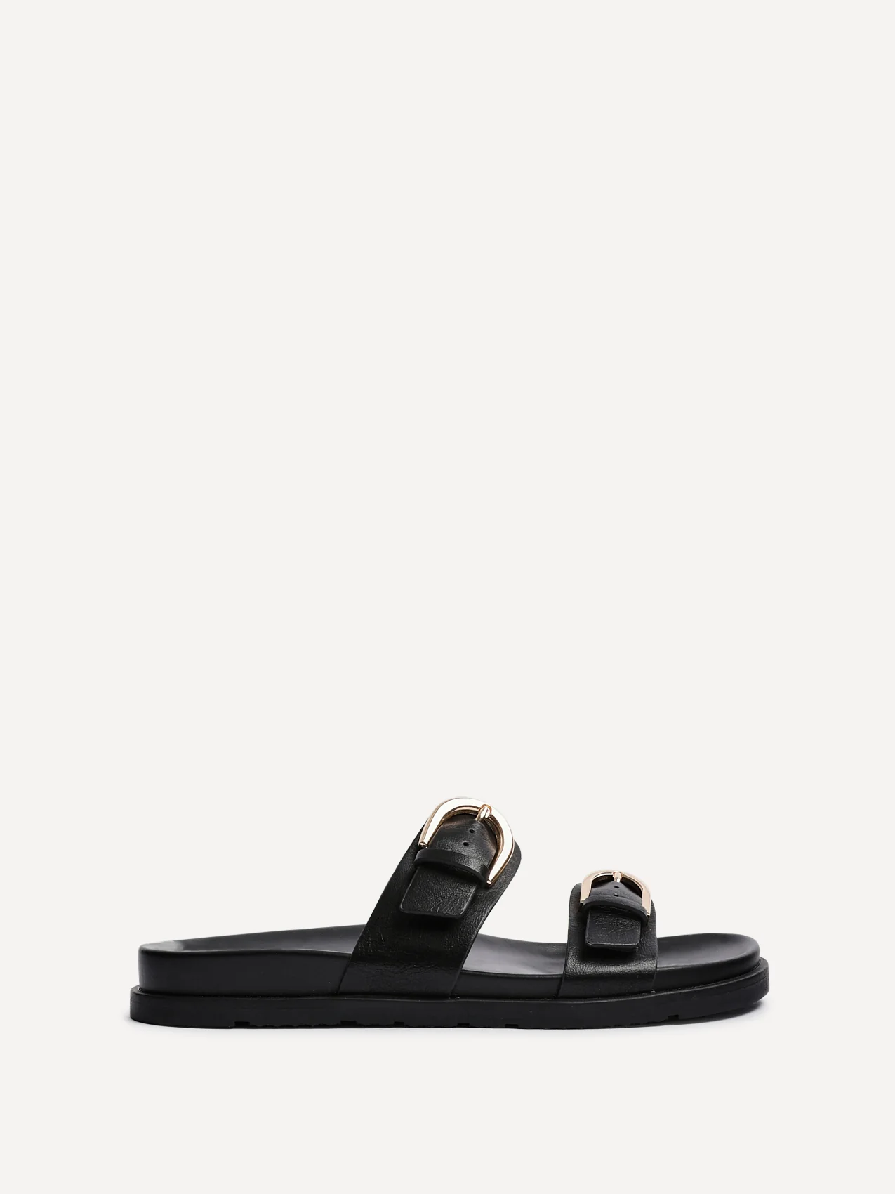 Miko Black Double Buckle Sandals - Image 2
