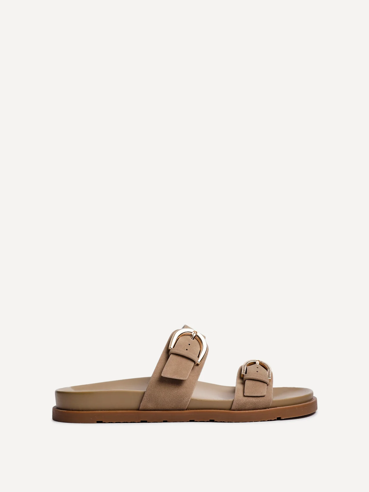 Miko Taupe Double Buckle Sandals - Image 2