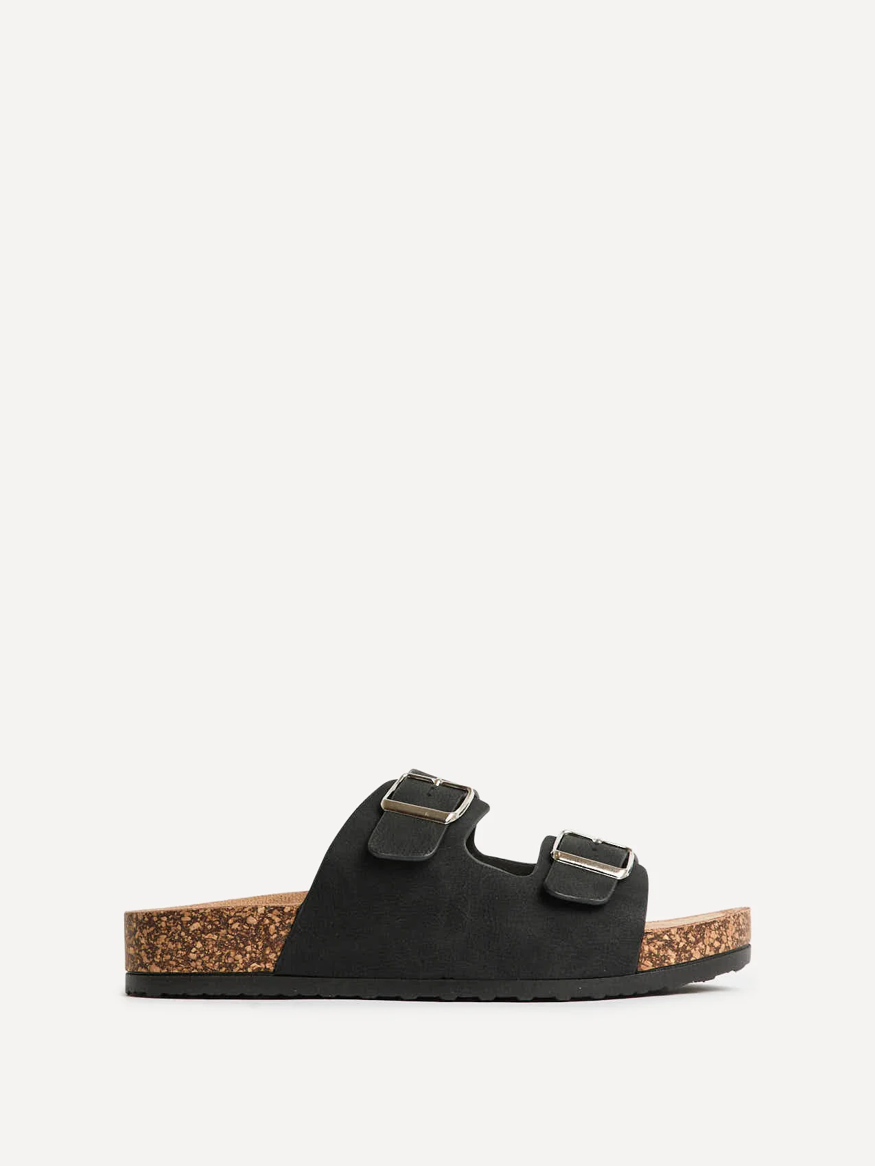 Mission Black Soft Footbed Double Buckle Sandals - Image 2