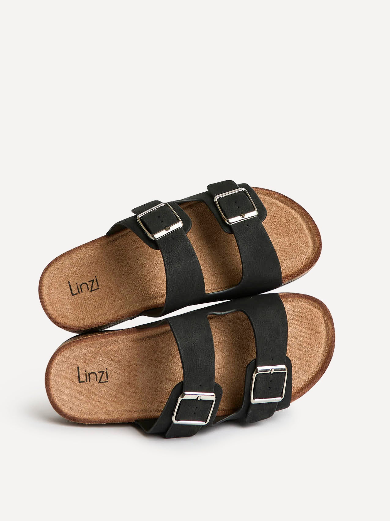 Mission Black Soft Footbed Double Buckle Sandals - Image 5